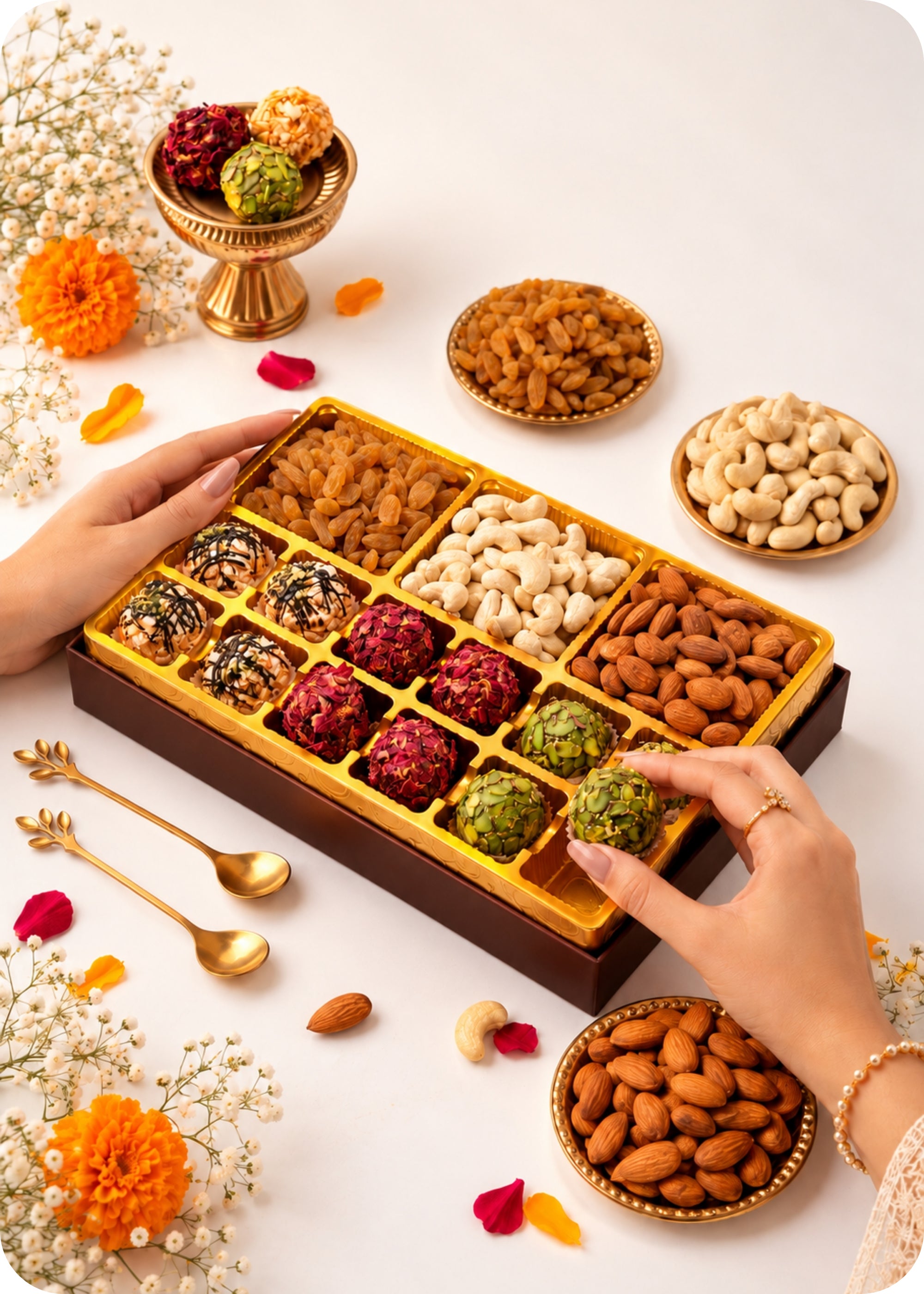 RawFruit Premium Sweets Gift Pack with Diwali Greeting Card