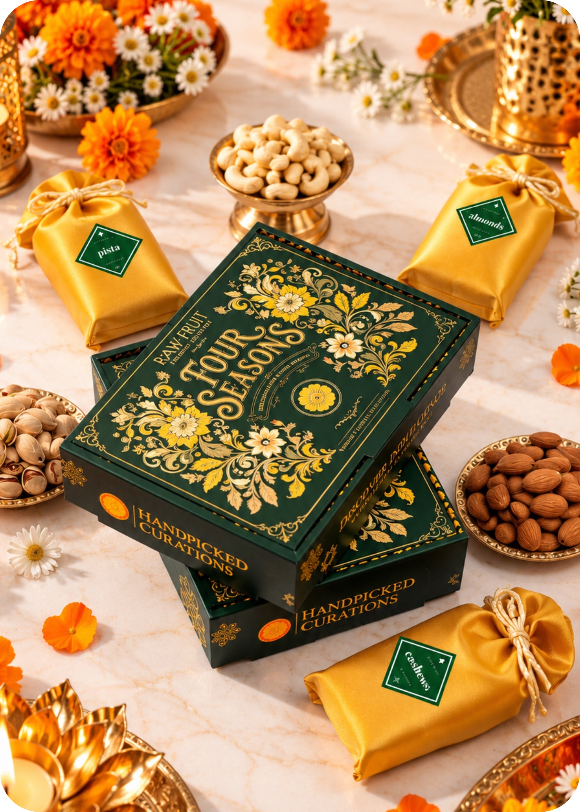RawFruit Four Seasons Dry Fruits Gift Pack 300g with Diwali Greeting Card