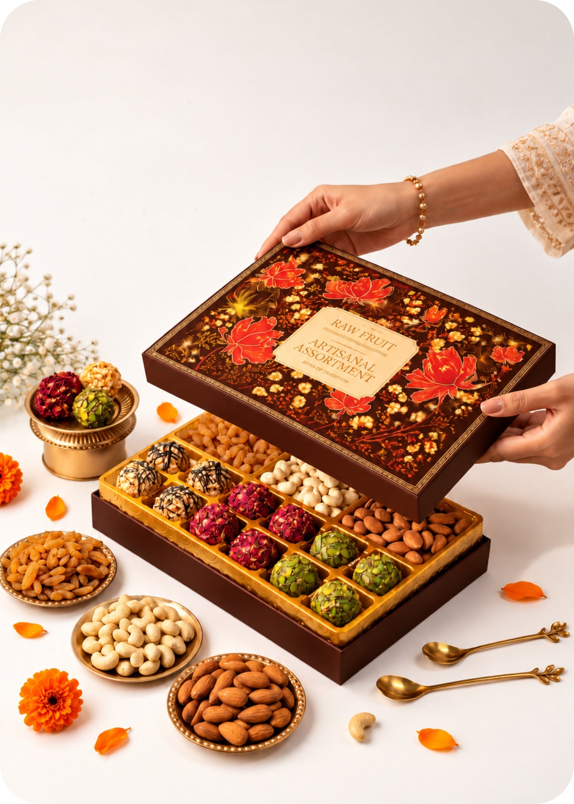 RawFruit Premium Sweets Gift Pack with Diwali Greeting Card