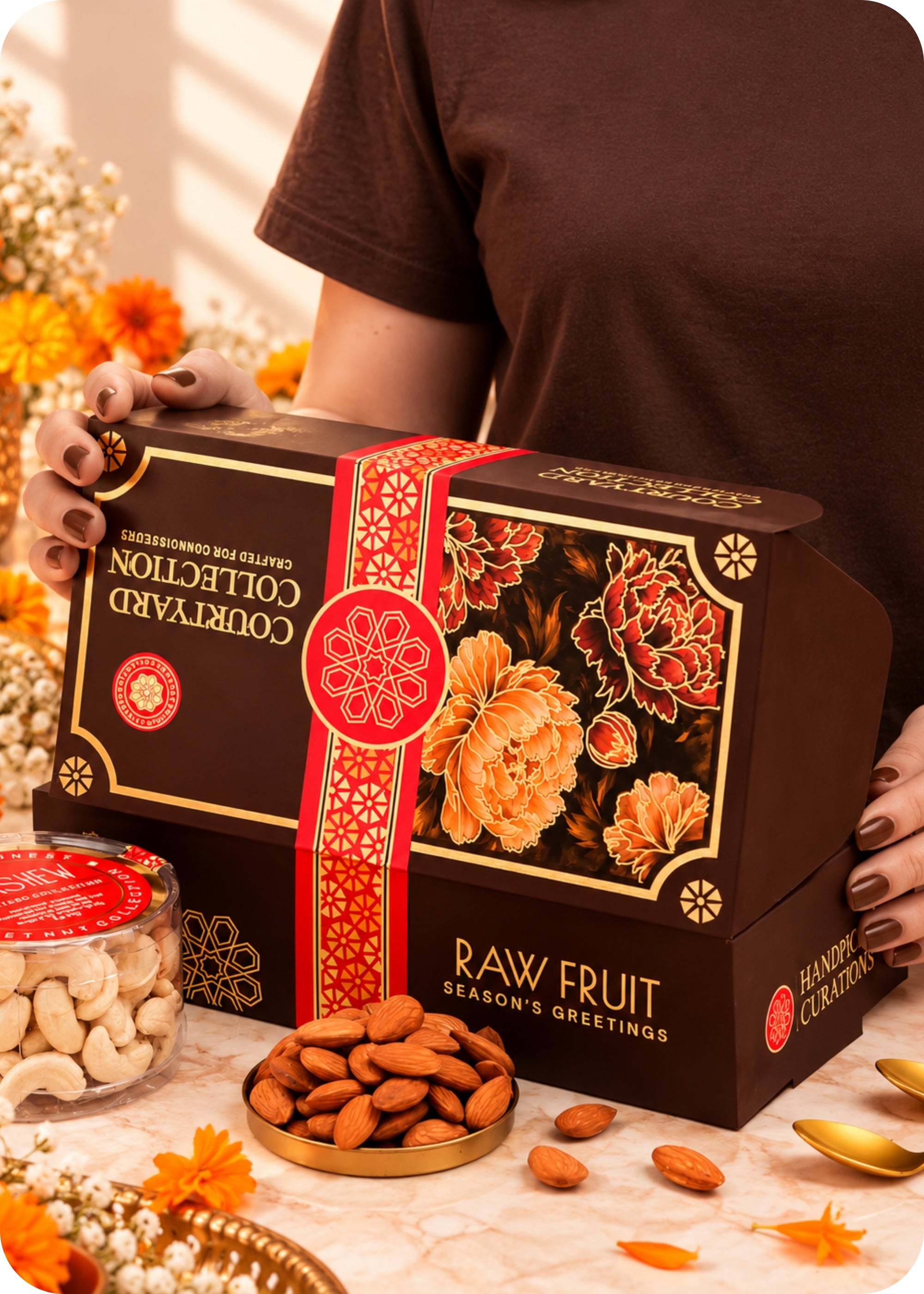 RawFruit Courtyard Collection Dry Fruits Gift Pack 250g with Diwali Greeting Card