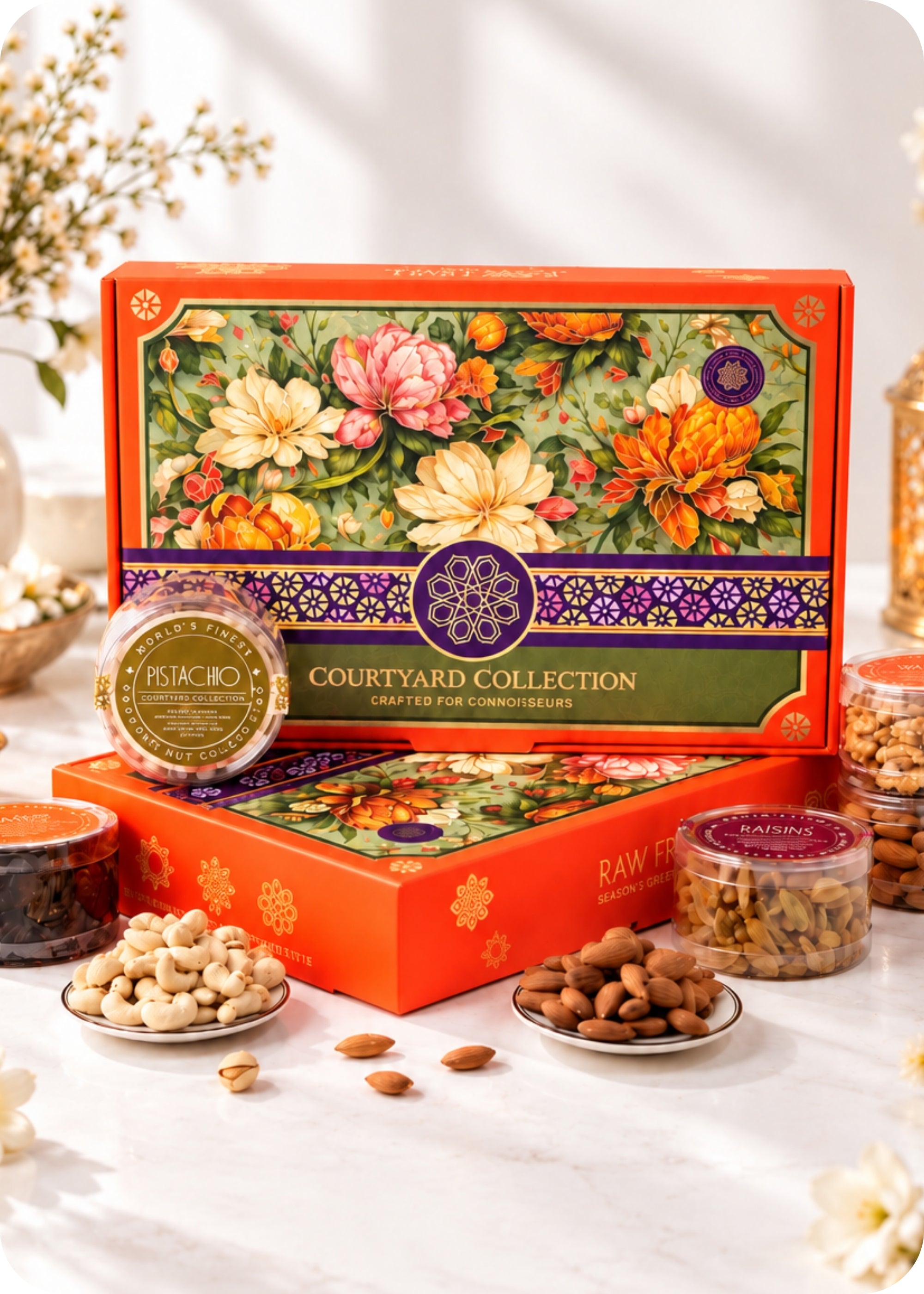 RawFruit Courtyard Collection Dry Fruits Gift Pack 745g with Diwali Greeting Card