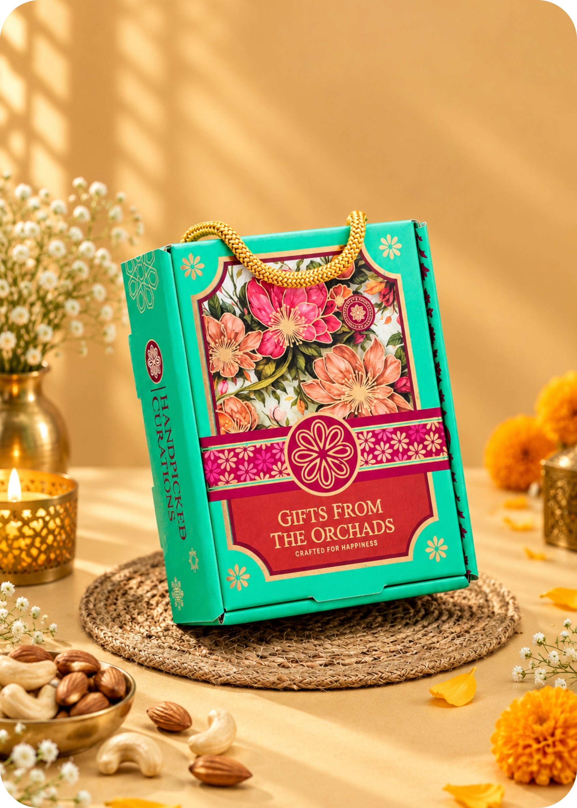 RawFruit Gifts From The Orchards Dry Fruits, Britlte Gift Pack 220g with Diwali Gifts