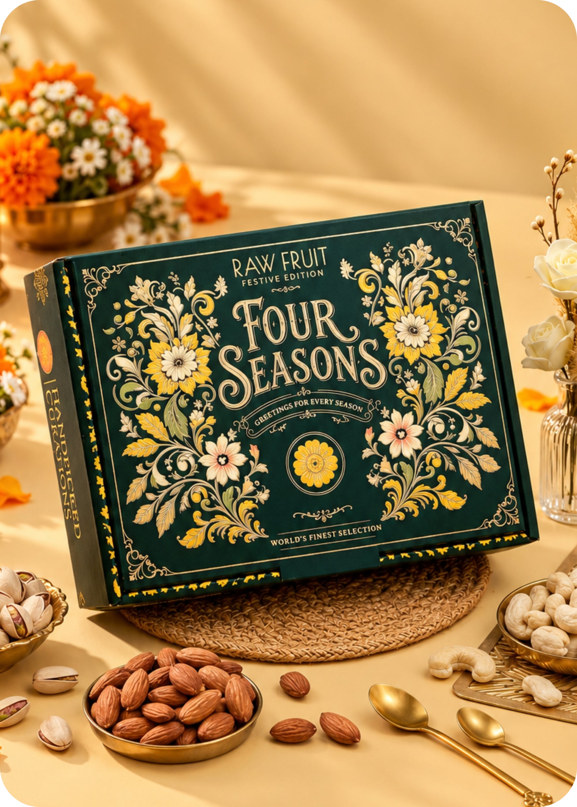 RawFruit Four Seasons Dry Fruits Gift Pack 300g with Diwali Greeting Card