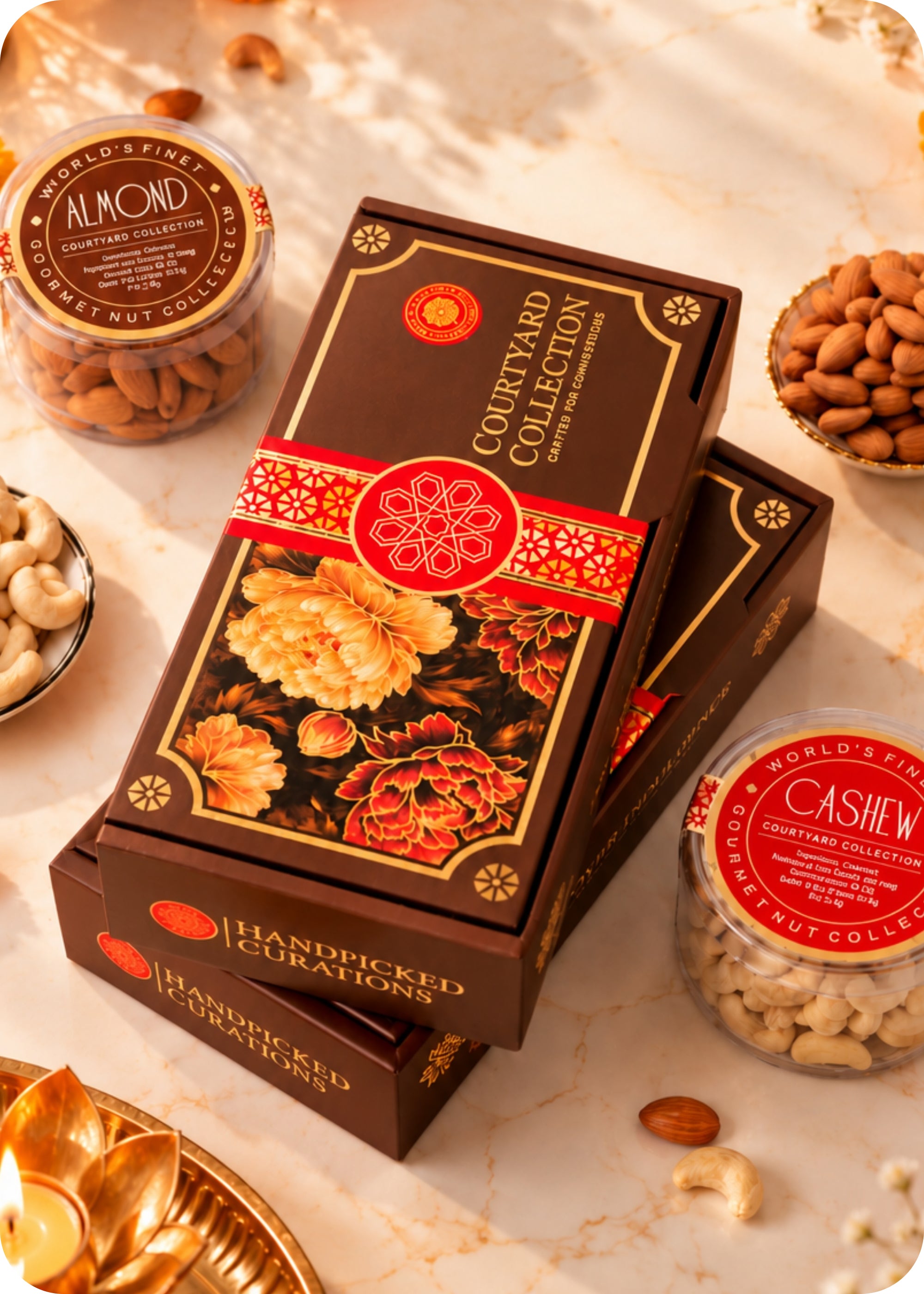 RawFruit Courtyard Collection Dry Fruits Gift Pack 250g with Diwali Greeting Card