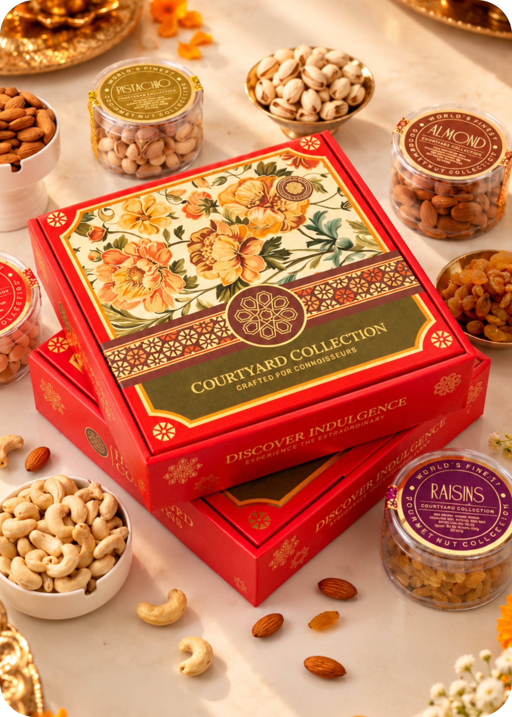 RawFruit Courtyard Collection Dry Fruits Gift Pack 495g with Diwali Greeting Card.