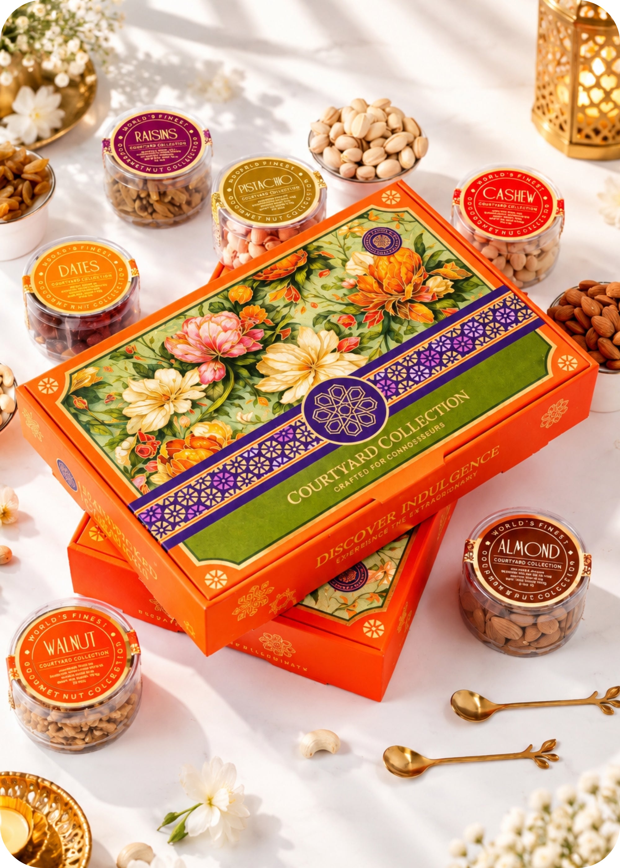 RawFruit Courtyard Collection Dry Fruits Gift Pack 745g with Diwali Greeting Card