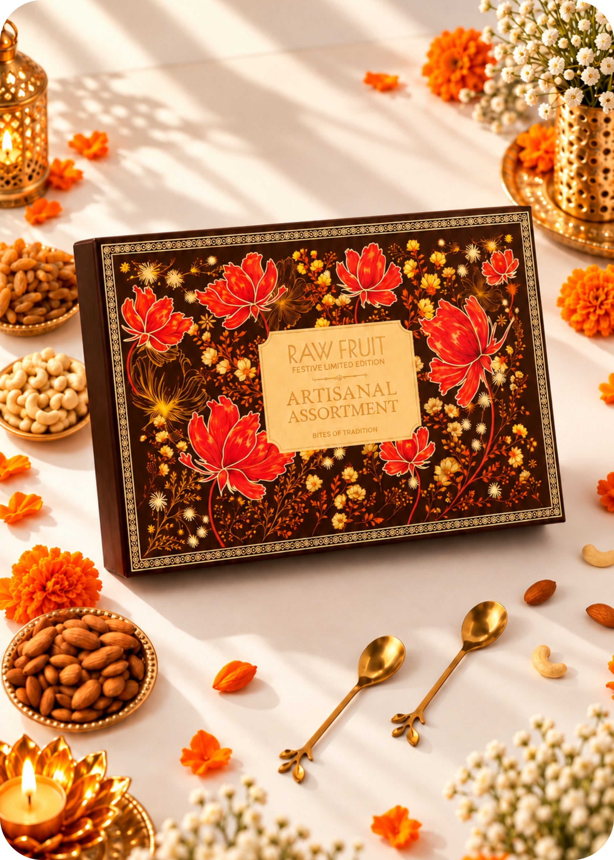 RawFruit Premium Sweets Gift Pack with Diwali Greeting Card