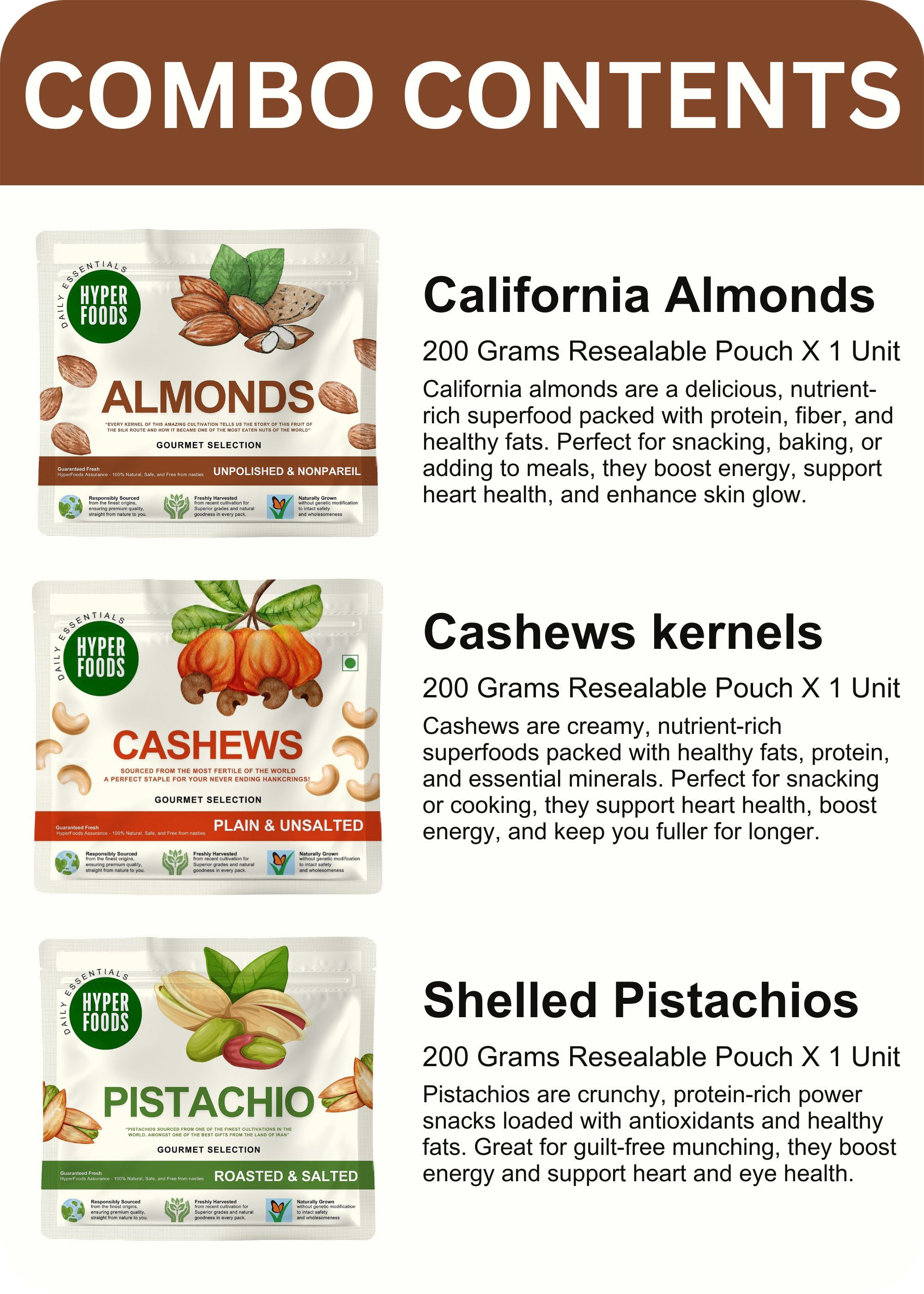 Basic DryFruit Combo of 6 (200gm x 6 Each)