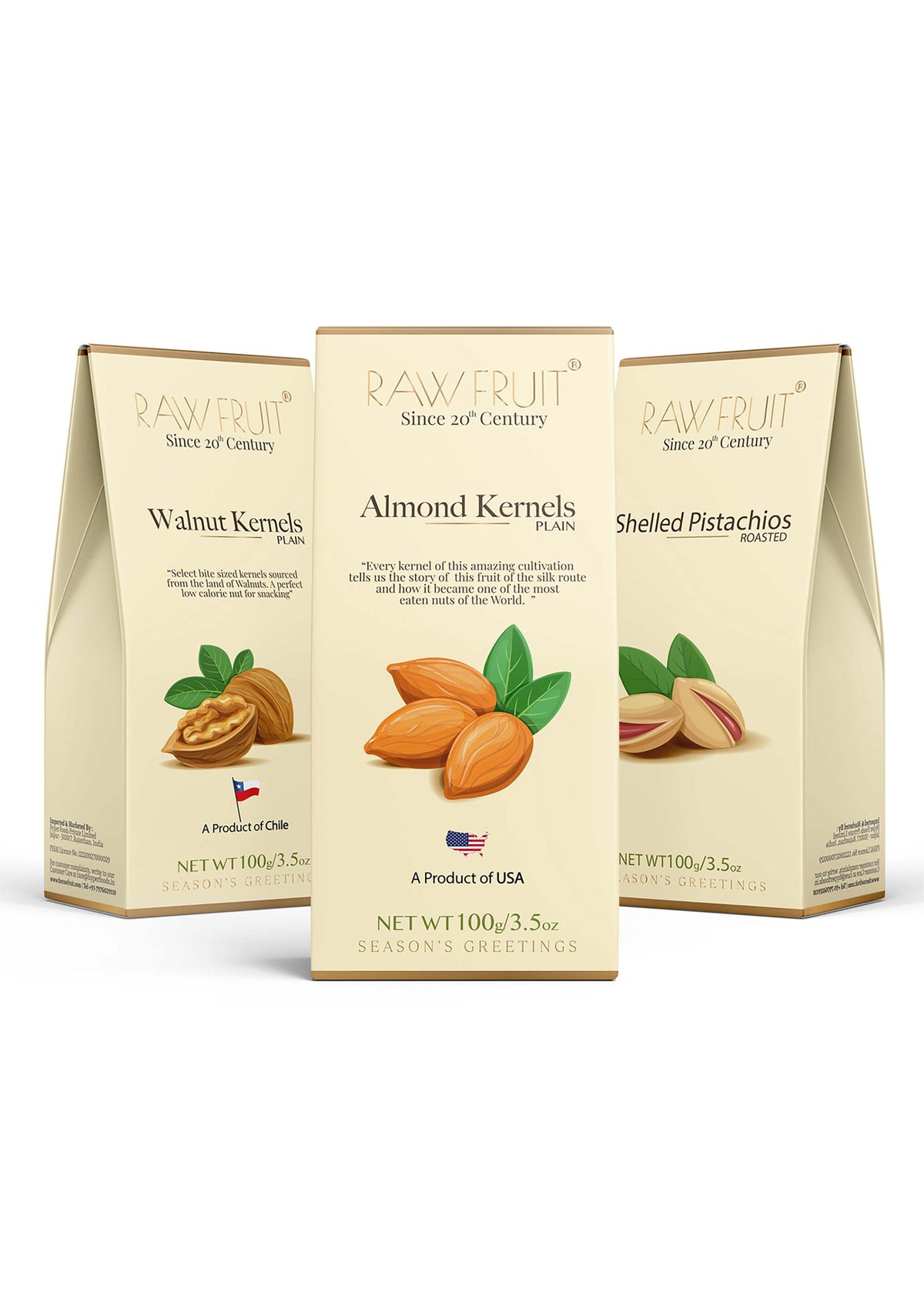Assorted Dry Fruits Gift Pack : Almonds, Pistachios, Walnuts