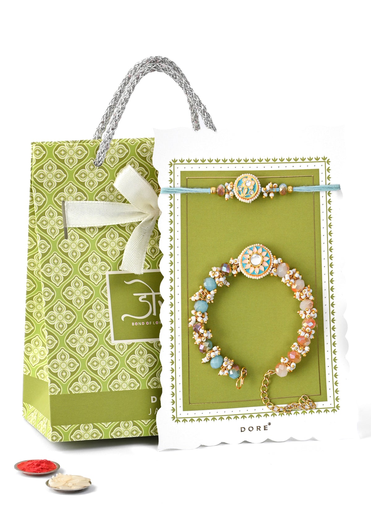 Hope Pearl Bhaiya Bhabhi Rakhi Set