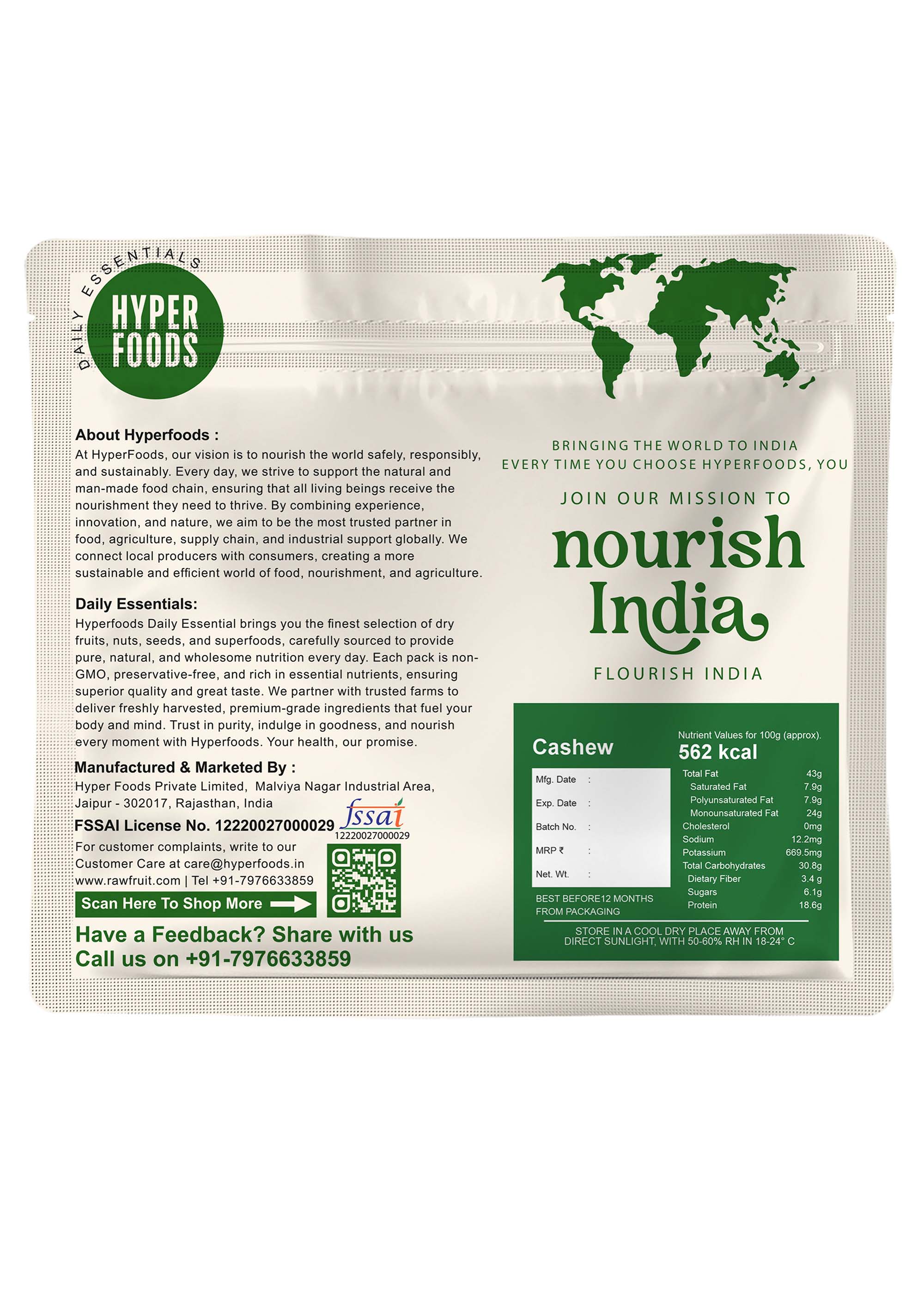 Cashews Resealable Pouch 200gm