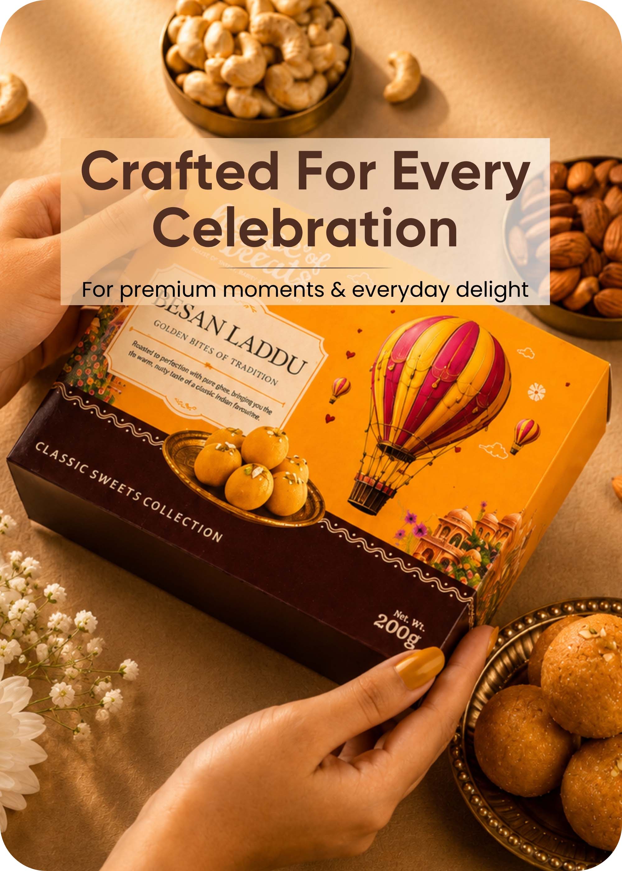 Gift Happiness: Besan Laddu with Set of 3 Rakhi