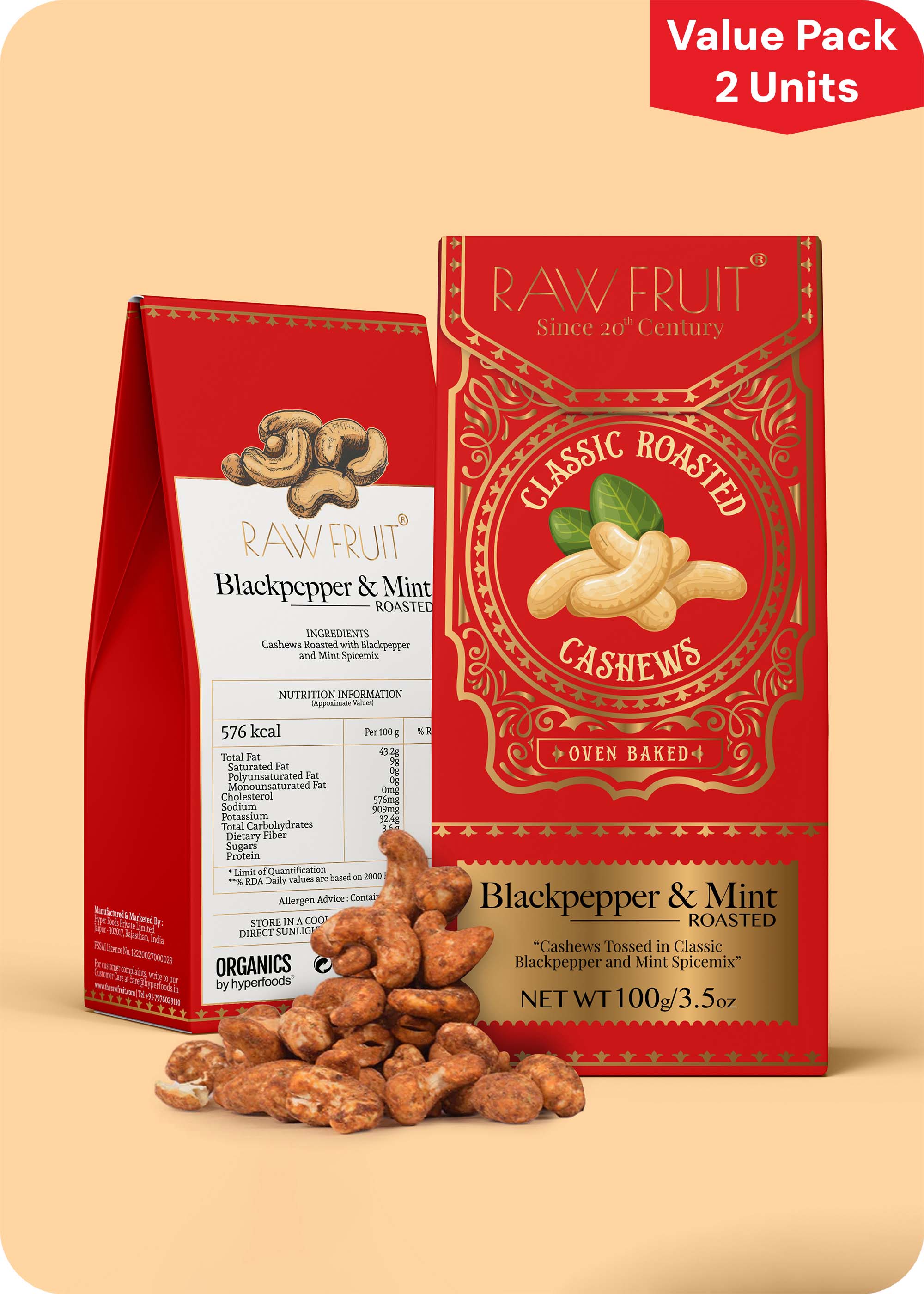 Black Pepper Roasted Cashews 200gm
