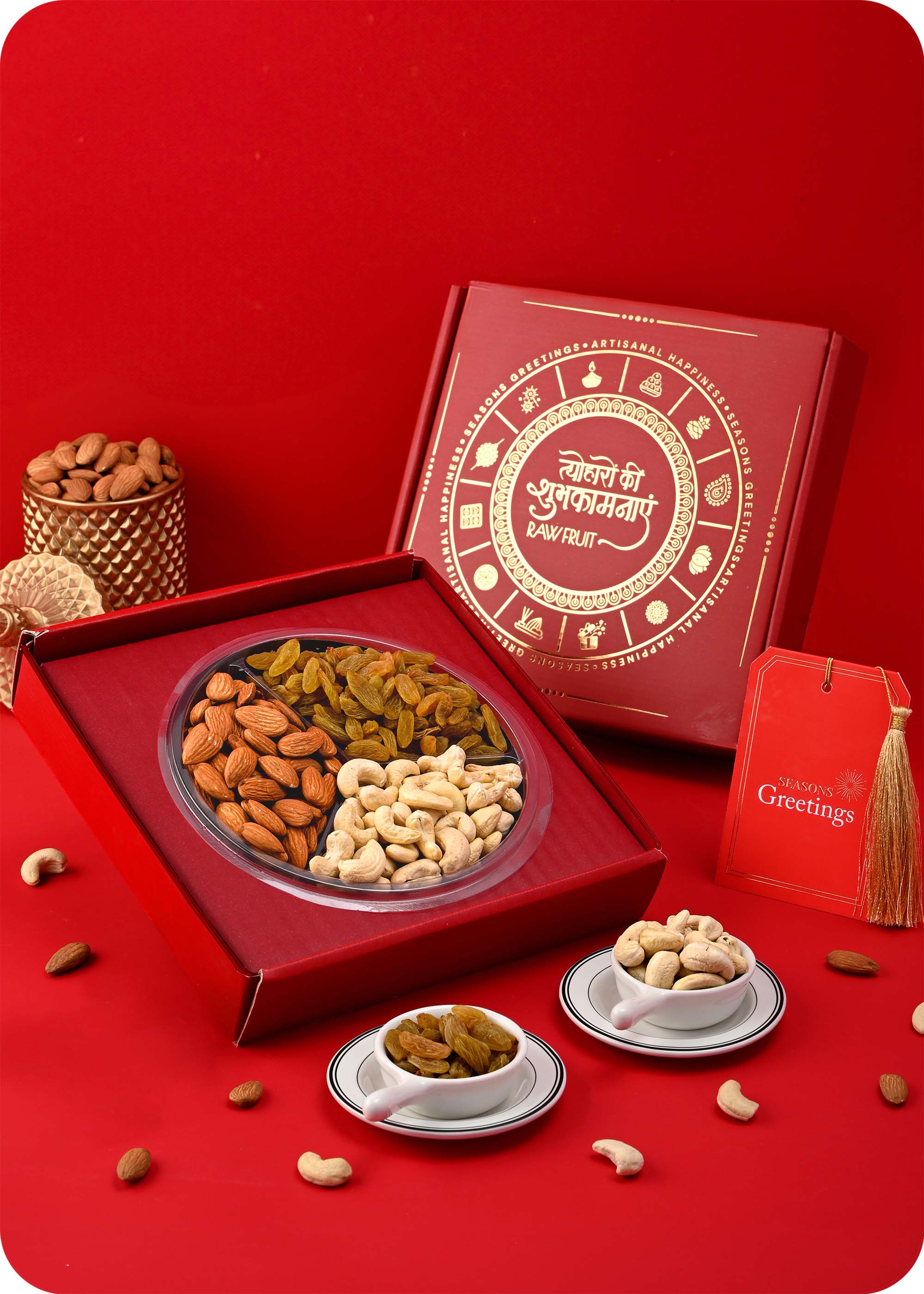 Celebration Assorted Dry Fruits Gift Box including Cashews, Almonds and Raisins