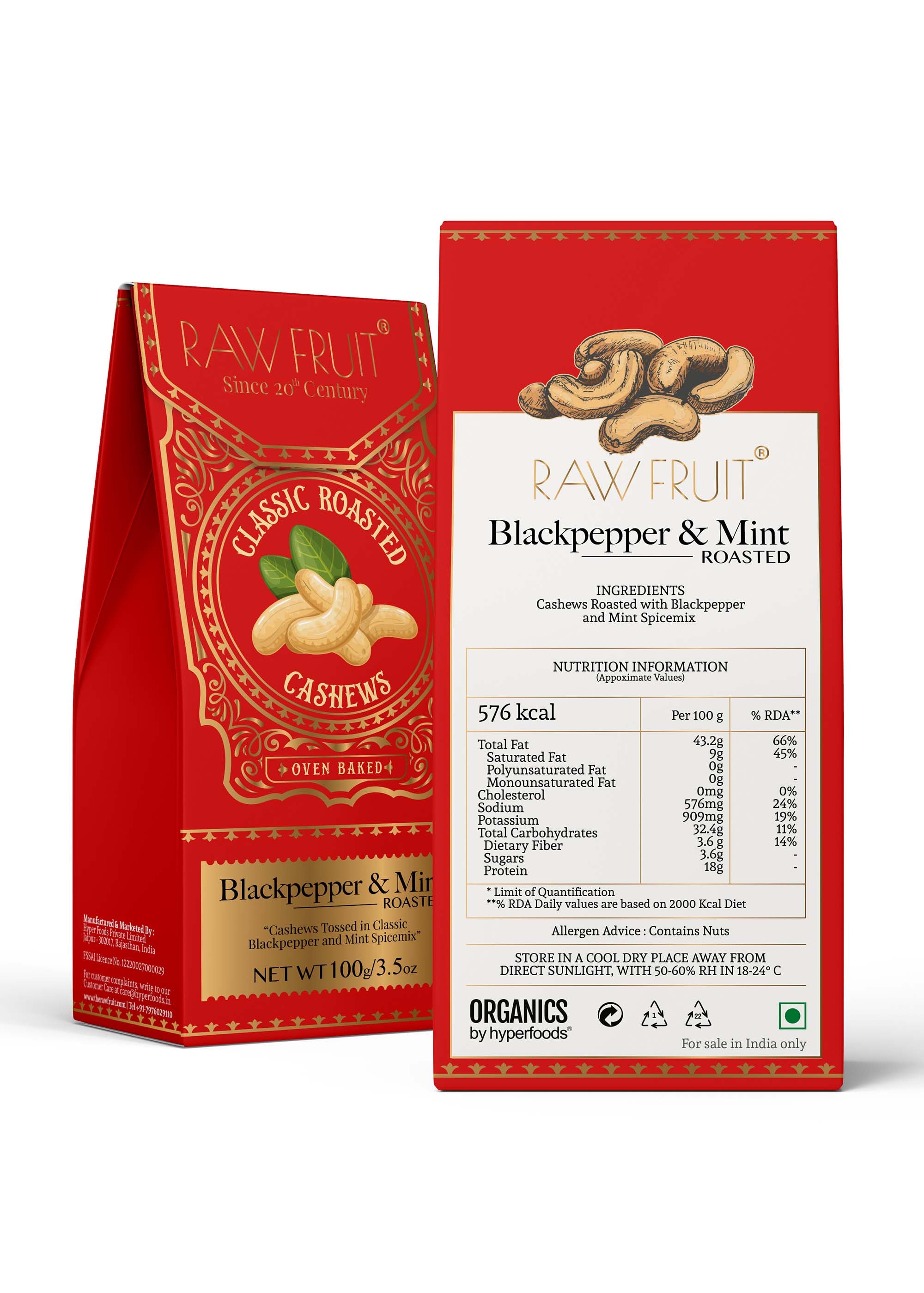 Black Pepper Roasted Cashews Dry Fruits Pack