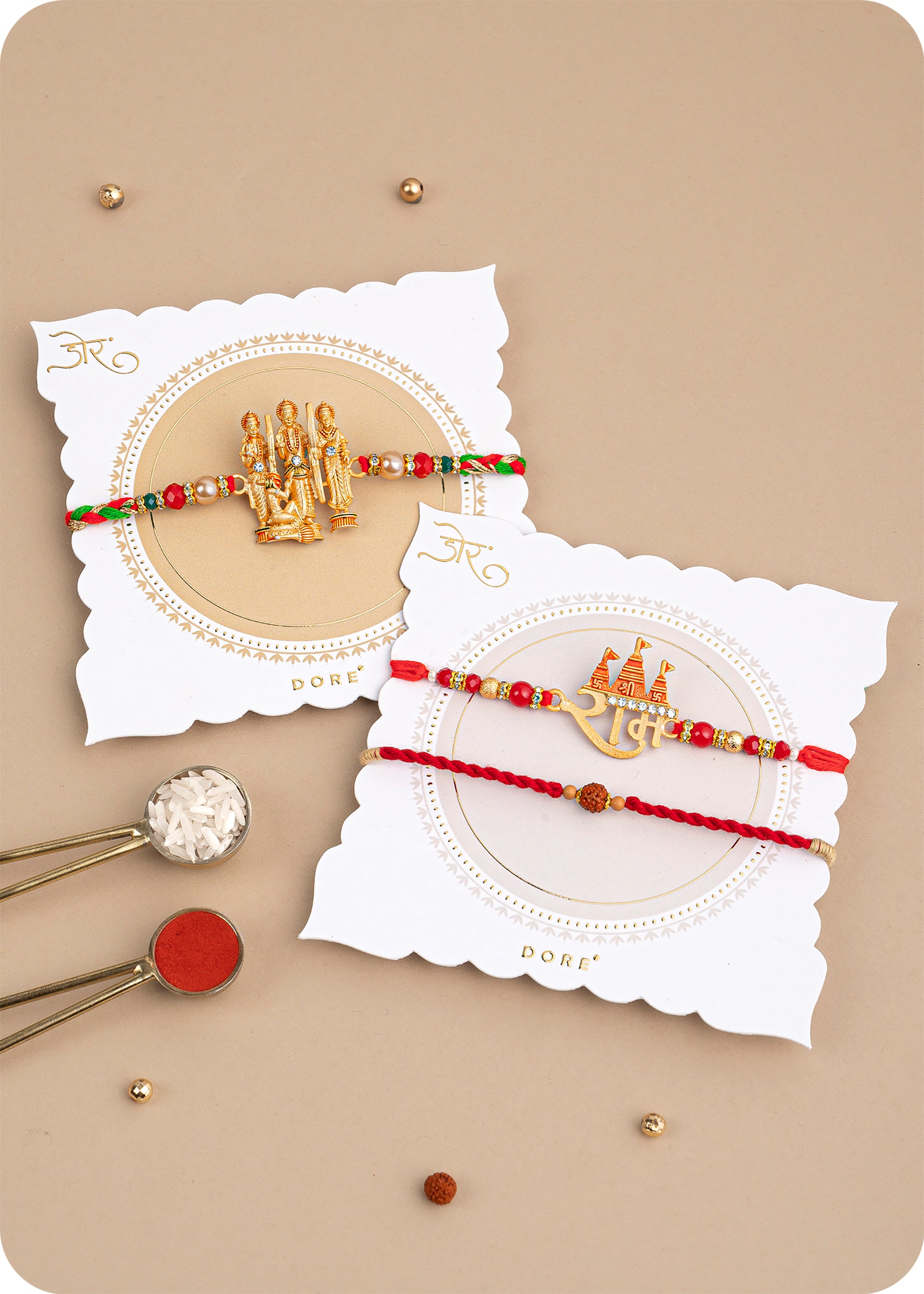 Set of 3 Rakhi with Sweets Combo Gift pack