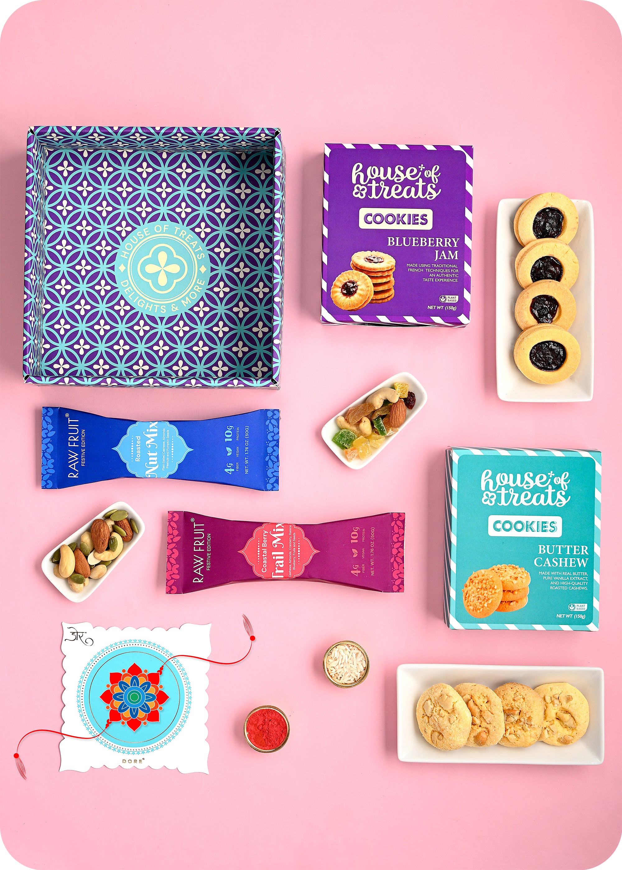 Rakhi Delight: Cookies & Dry Fruits with Bhaiya Bhabhi Rakhi