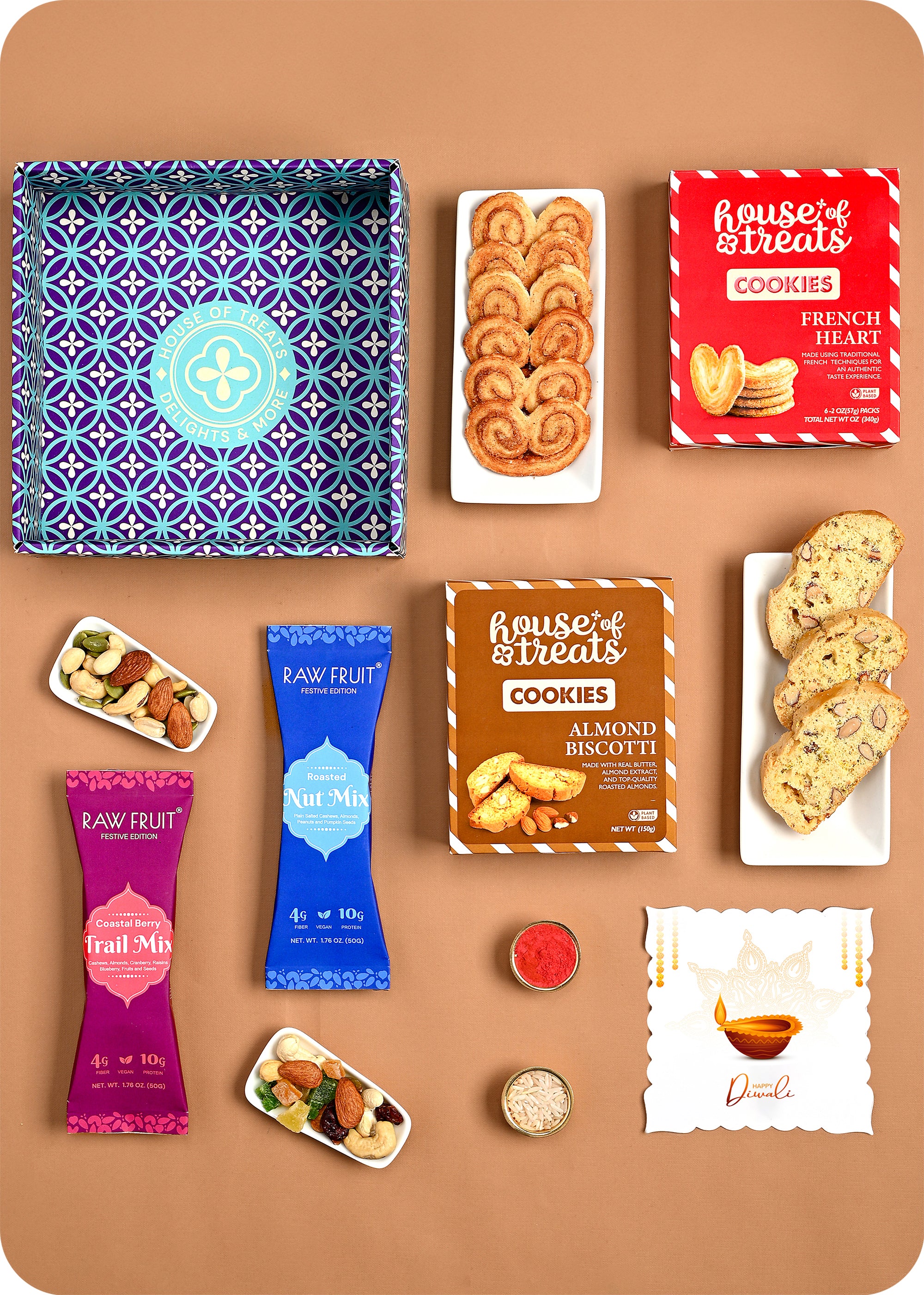 Diwali Gift Box: Nut Mix & Cookies