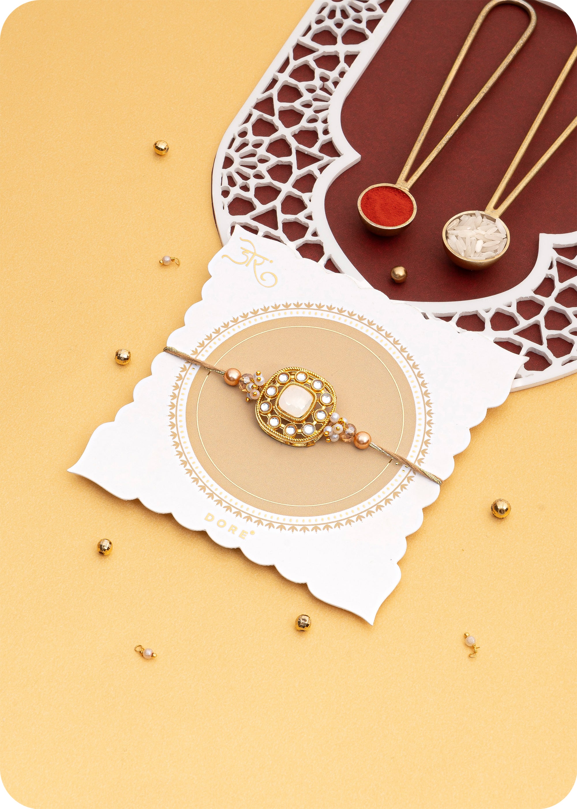 Golden Drops Rakhi Set for Brother