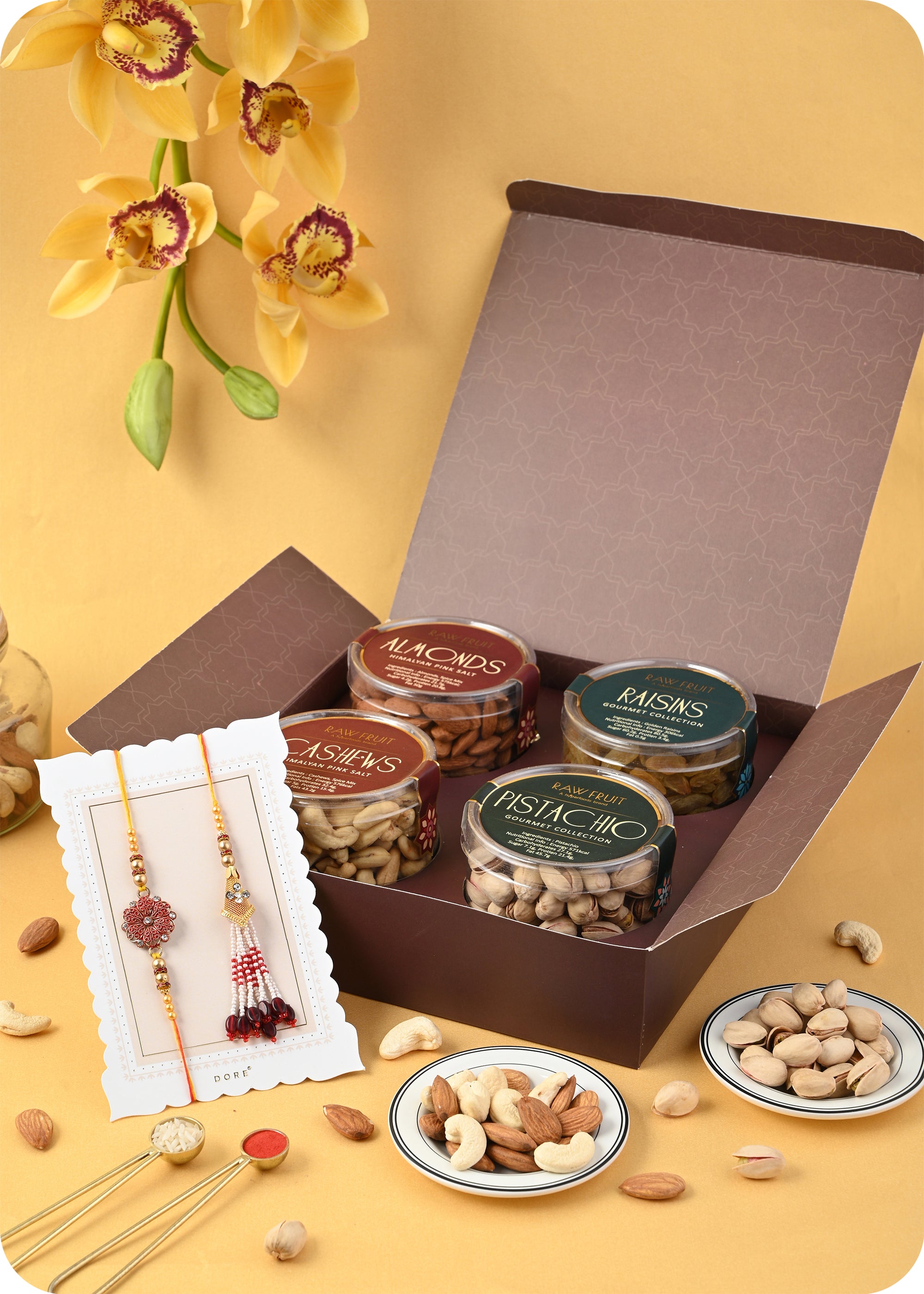 Dry Fruits Gift Pack with Rakhi