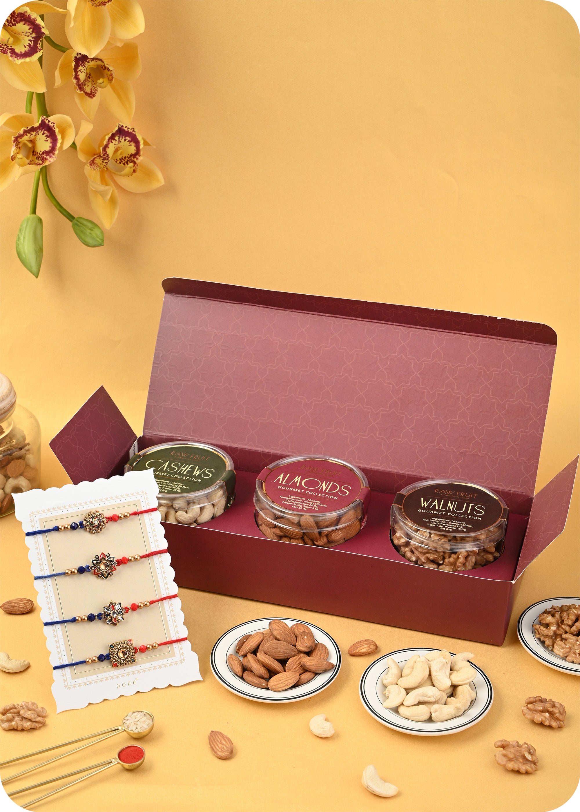 Rakhi Gift Pack: Dry Fruits with Rakhi