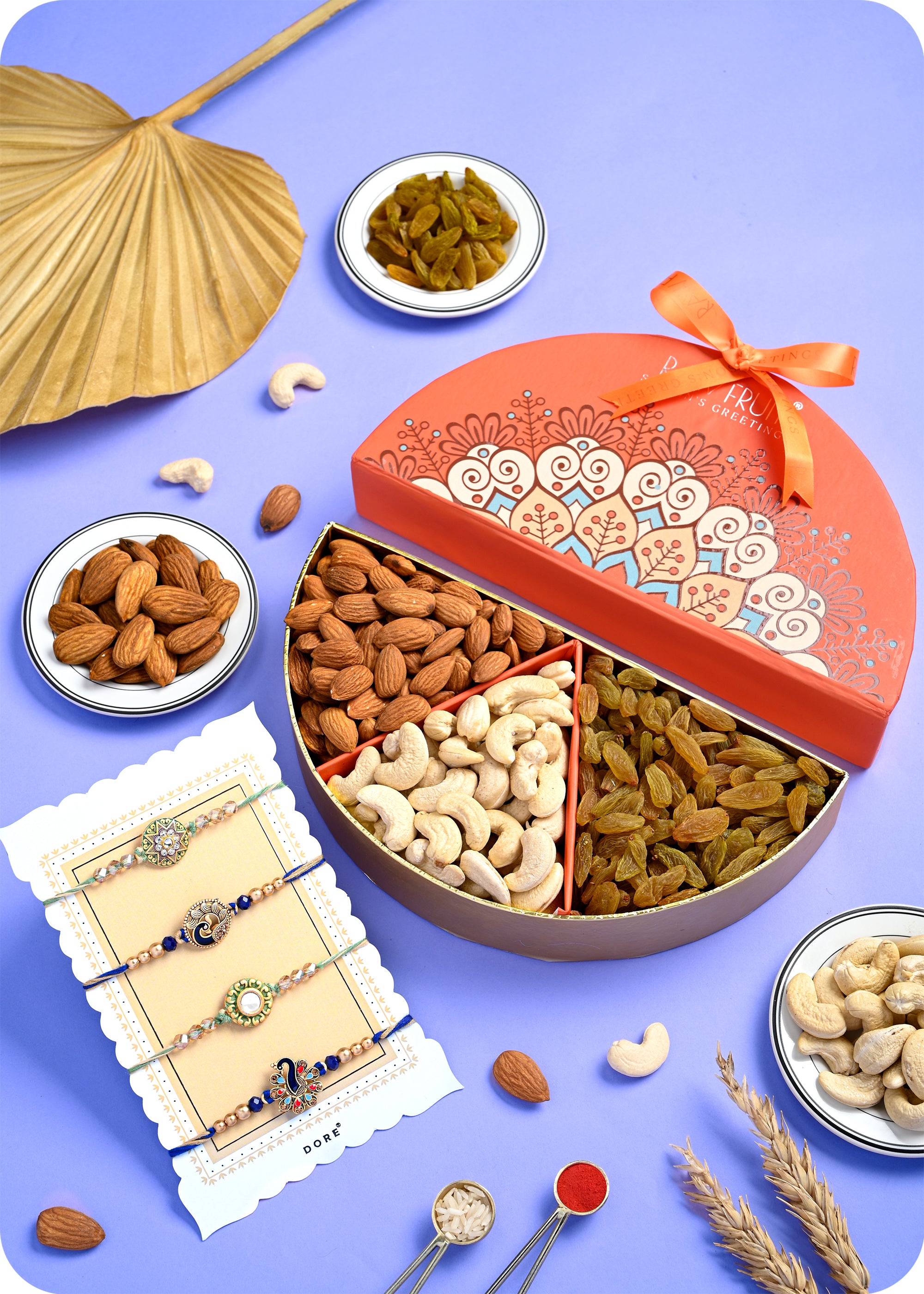 Rakhi Gift for Brother with Dry Fruits
