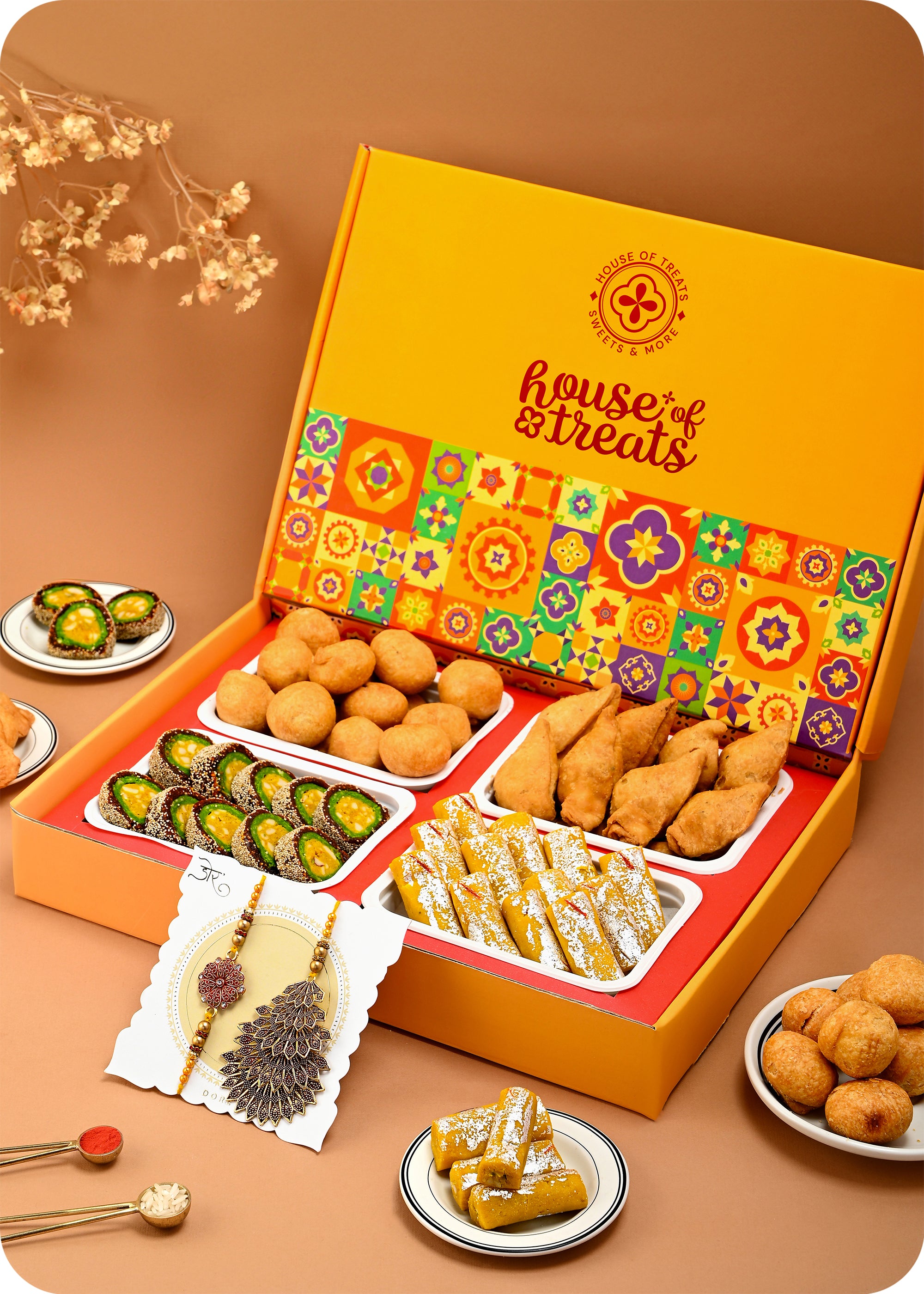 Rakhi with Sweets Pack Gift For Brother