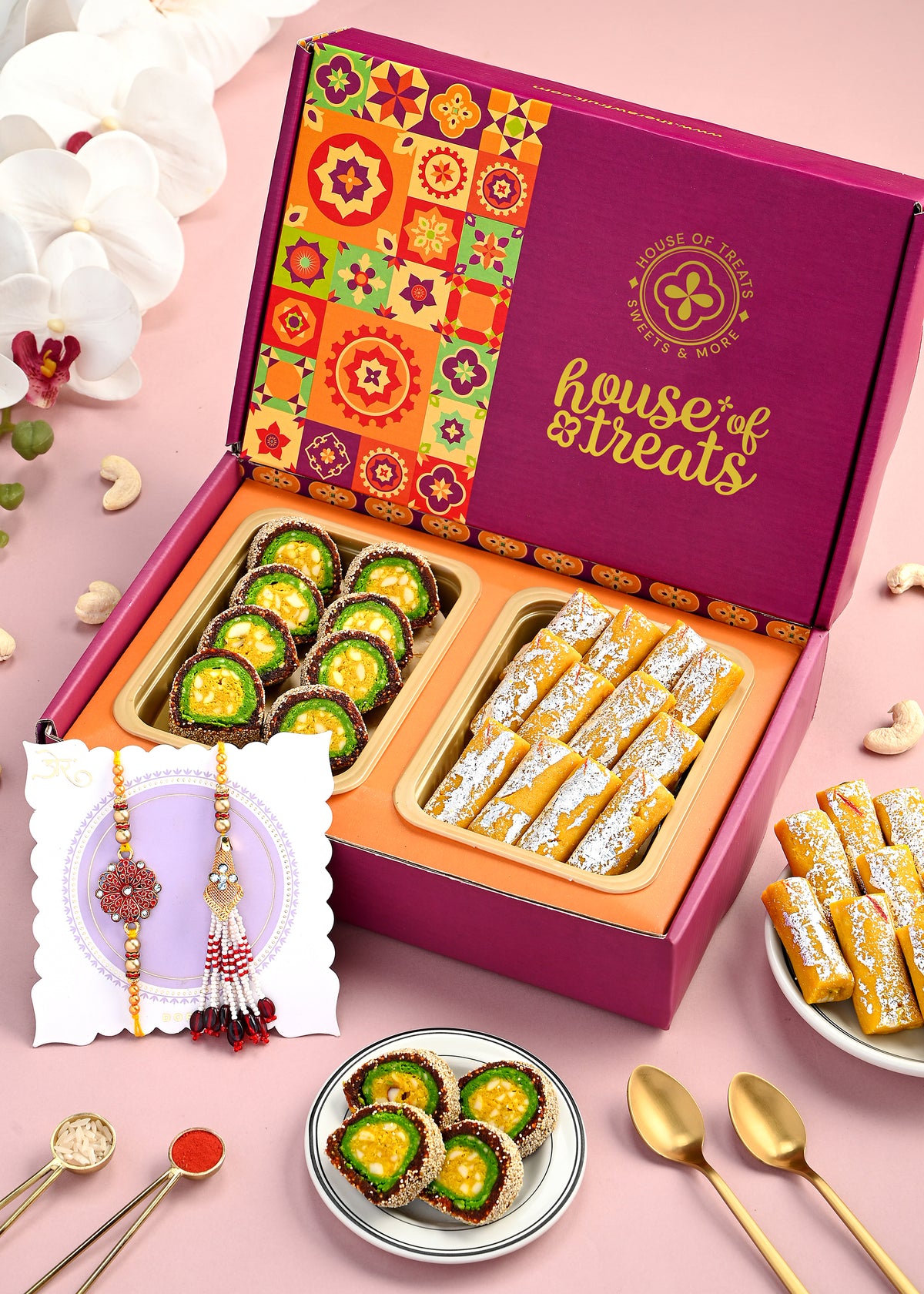 Sweets Combo with Bhaiya Bhabhi Rakhi