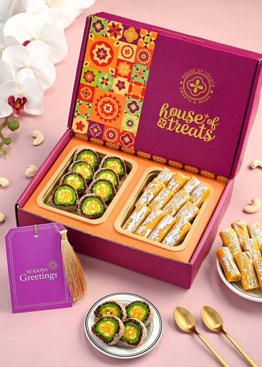 Kesar Roll Anjeer Chakkar Sweets Combo Gift Pack