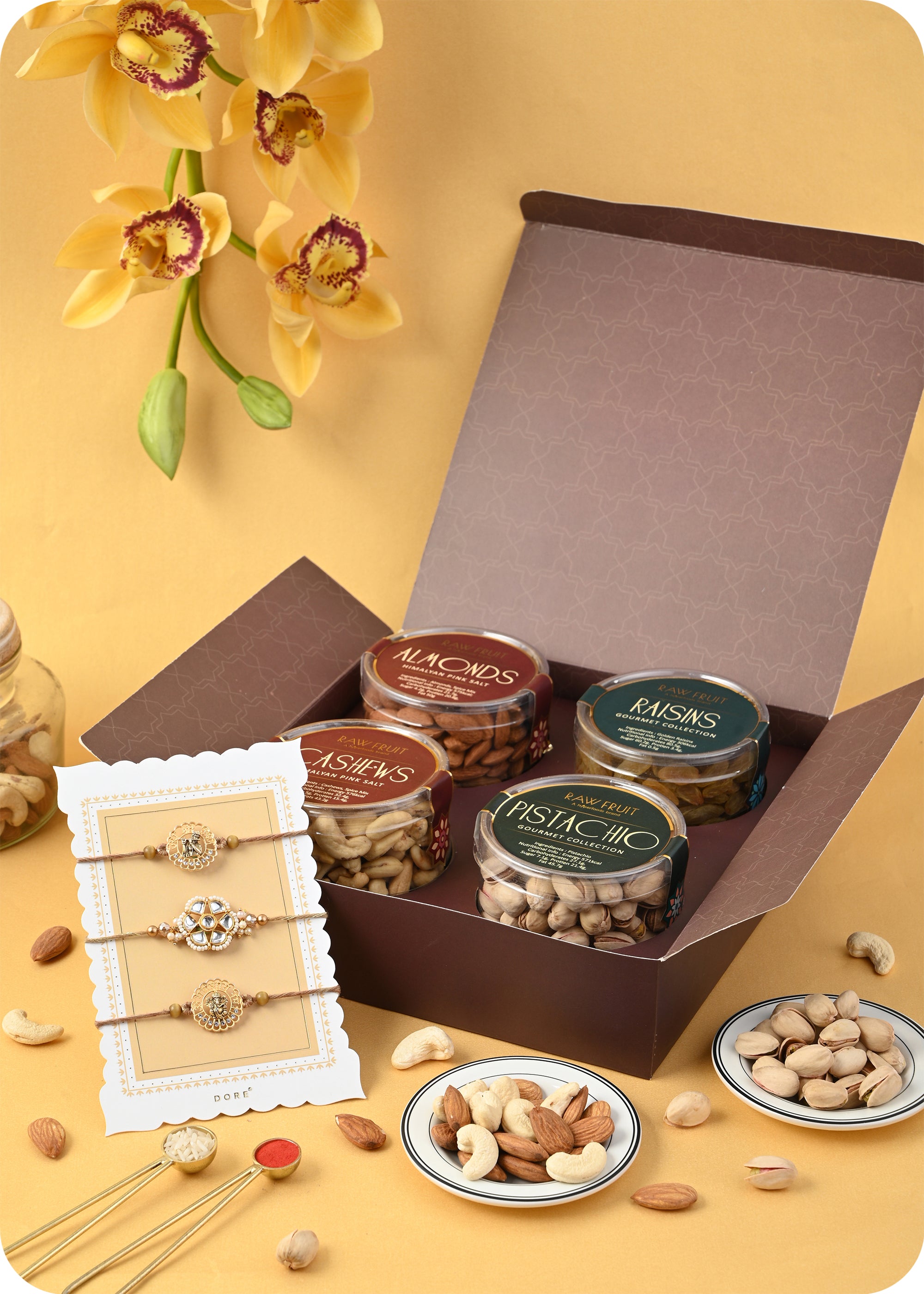 Dry Fruits Gift Pack with Rakhi