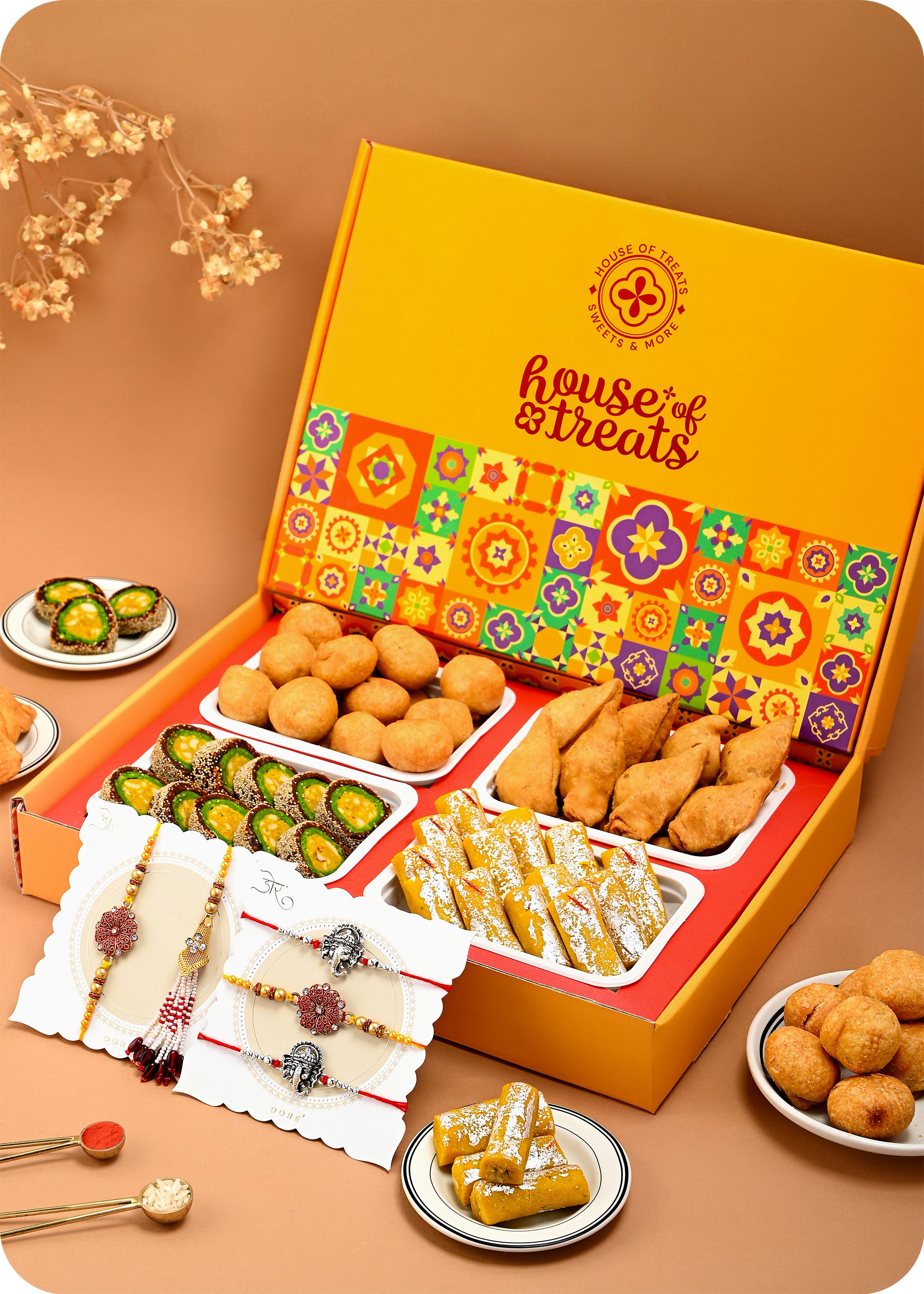Rakhi with Sweets Pack Gift For Brother