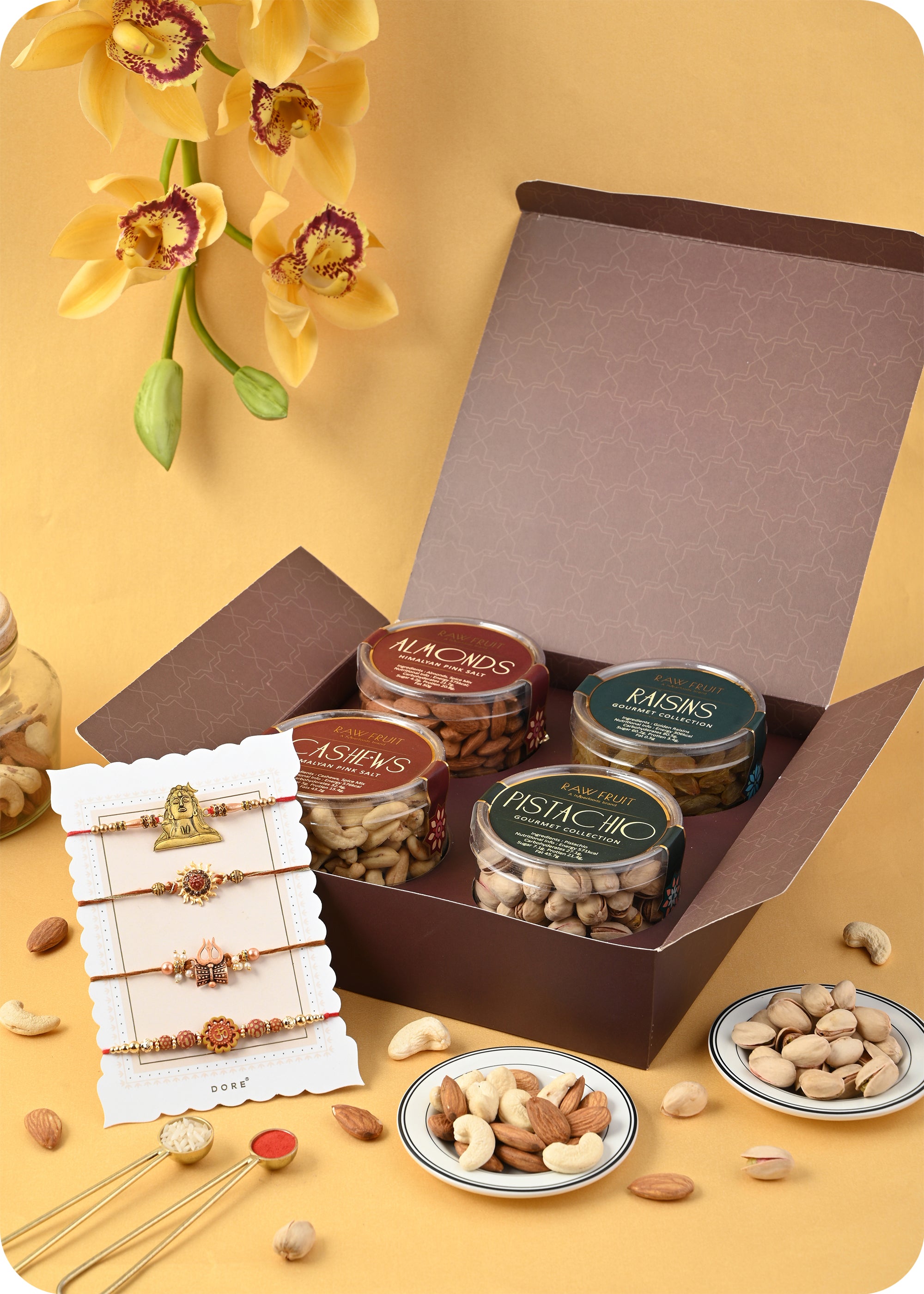 Dry Fruits Gift Pack with Rakhi