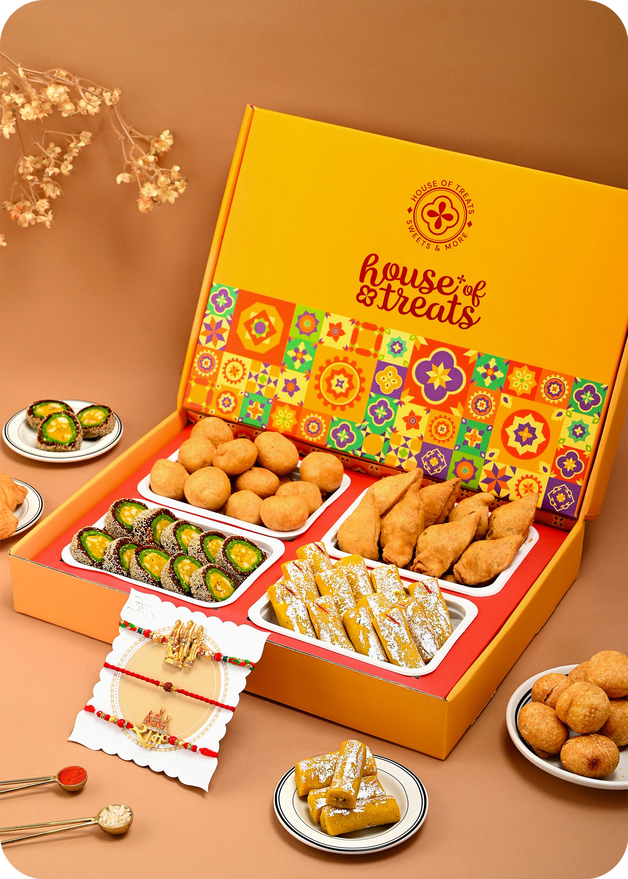 Rakhi with Sweets Pack Gift For Brother
