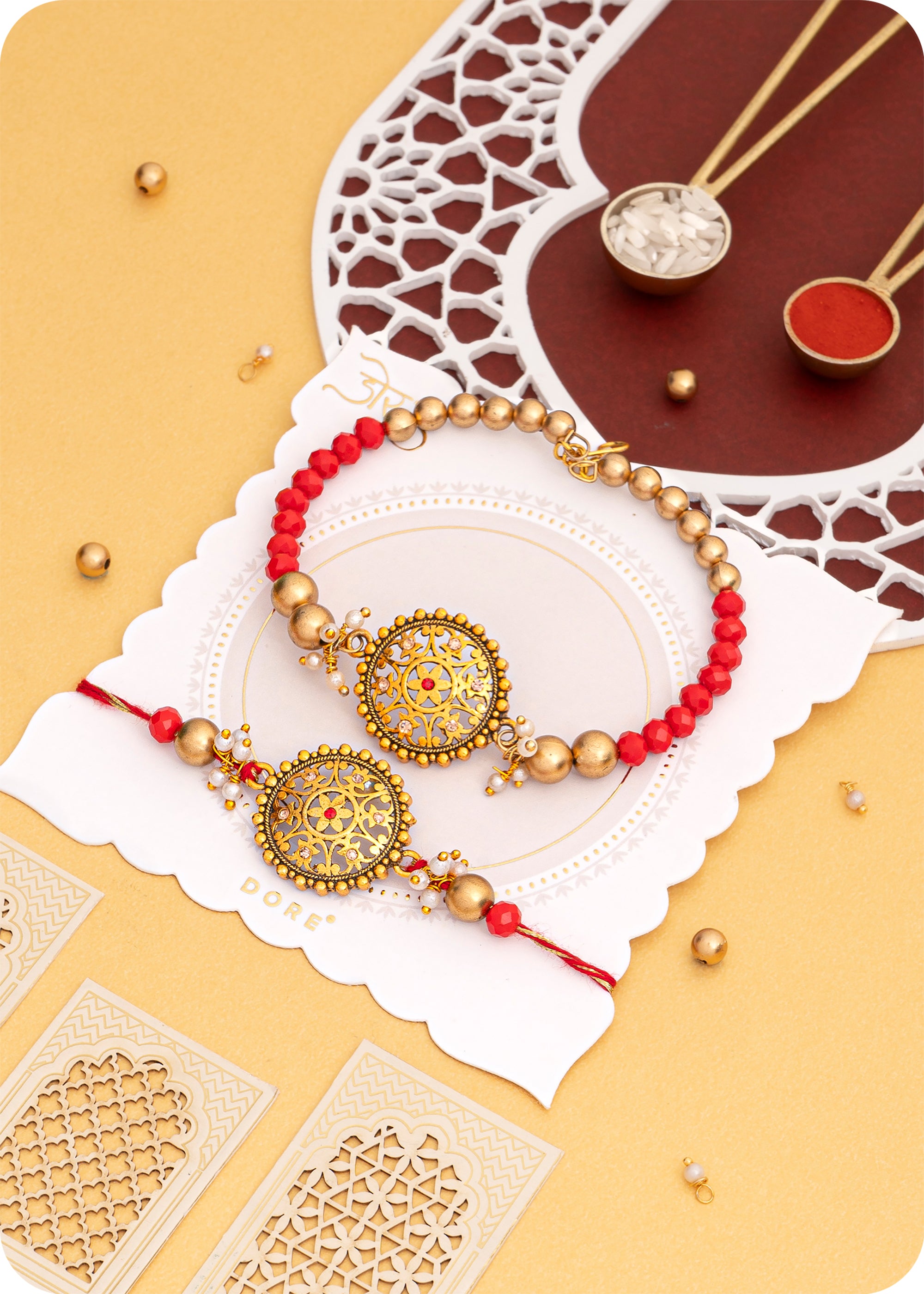 Raksha Bandhan Bliss : Dry Fruits with Bhaiya Bhabhi Rakhi Set