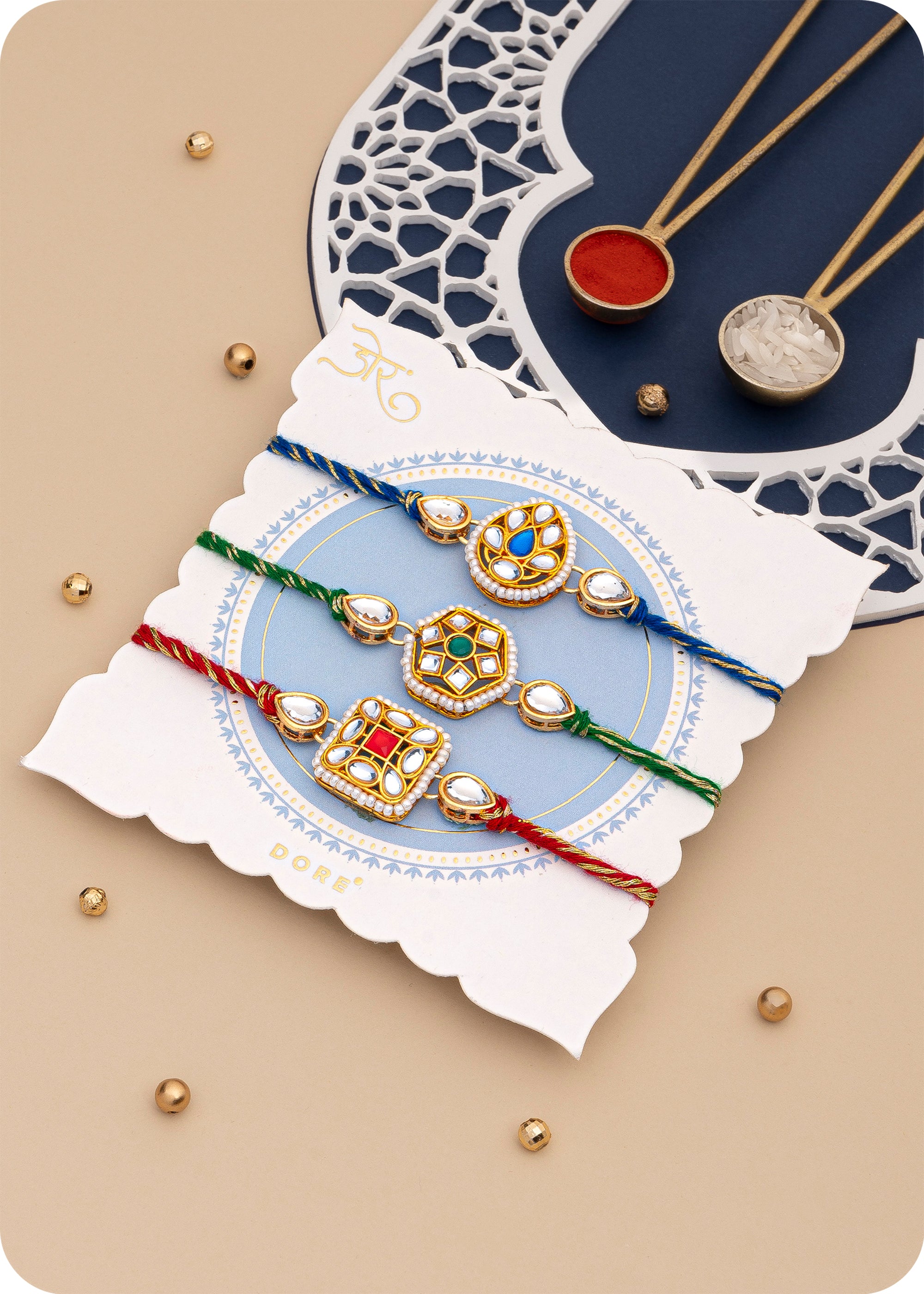 Rakhi Gift Basket: Sweets & Snacks with 3 Rakhi