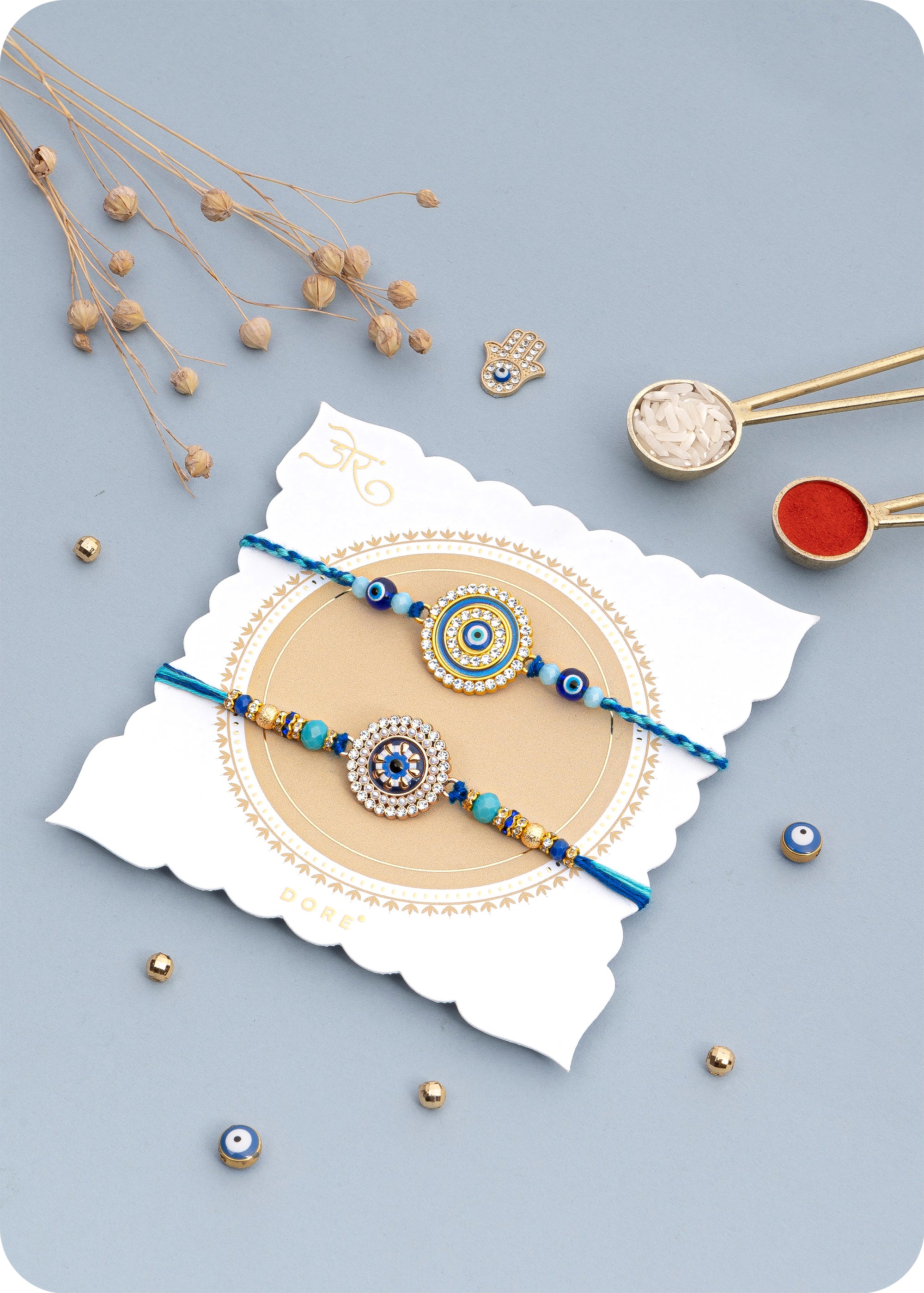 Sweets Gift Box with Set of 2 Rakhi