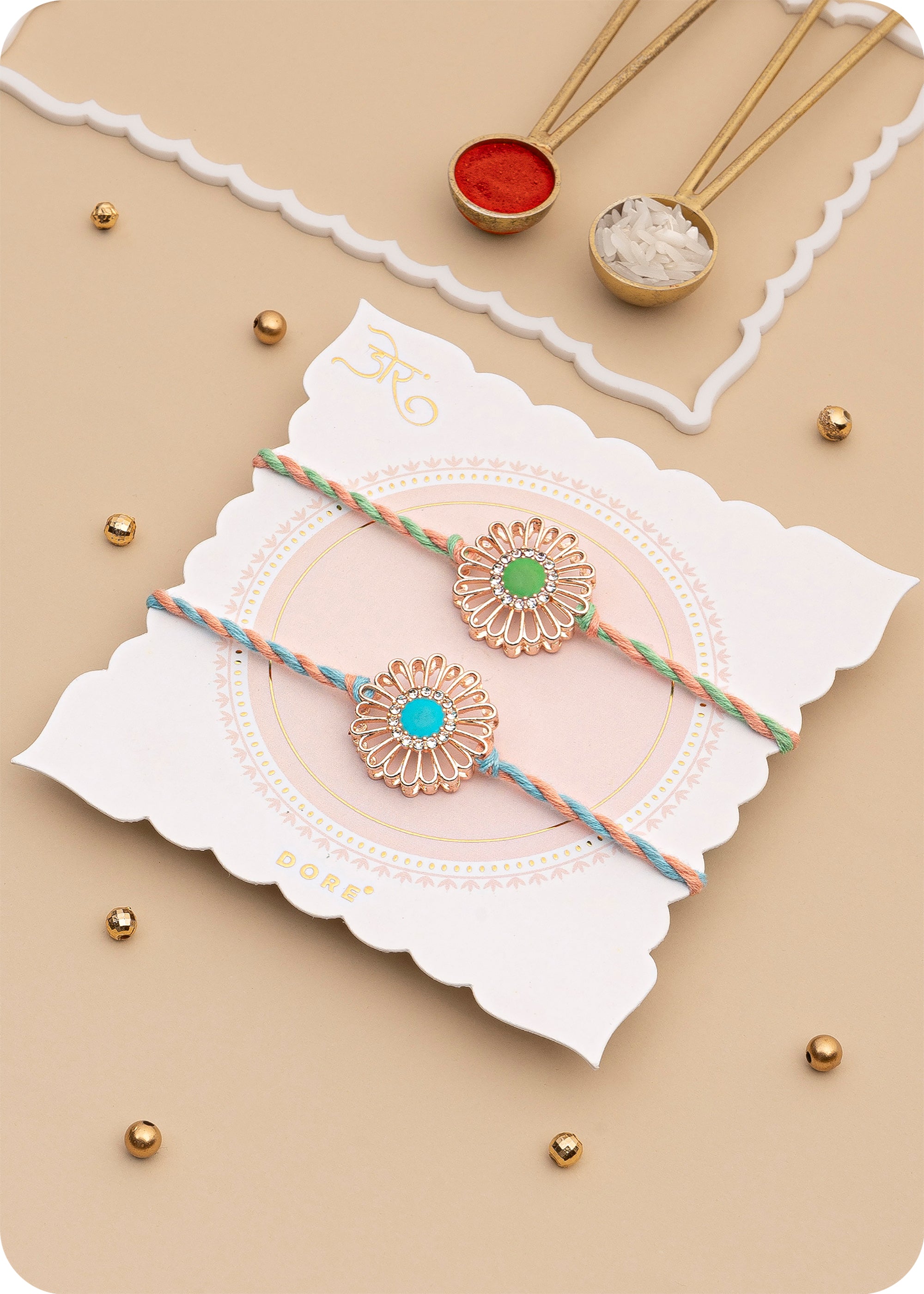 Jeweled Elegance Rakhi with Set of 2