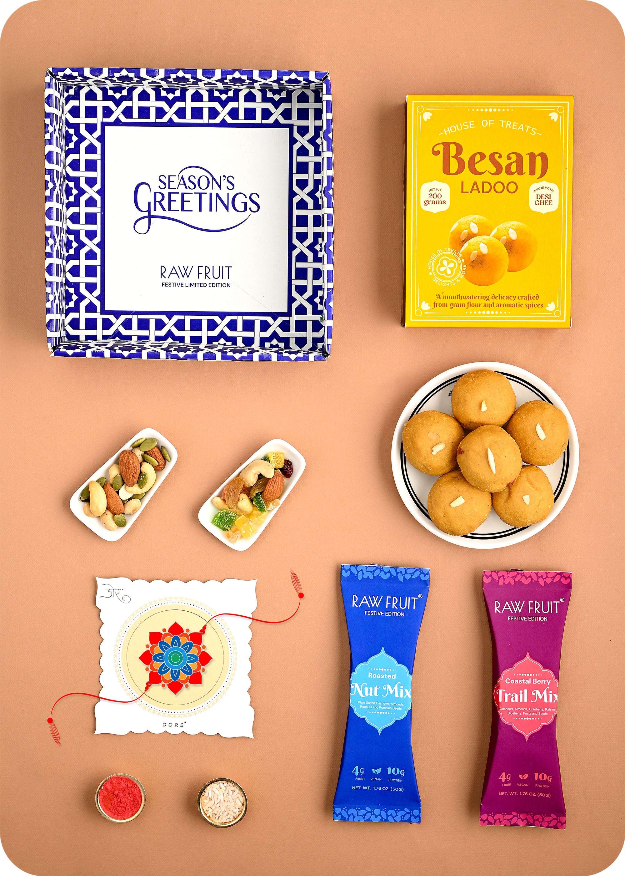 Rakhi Bliss: Sweets & Nut Mix with Rakhi