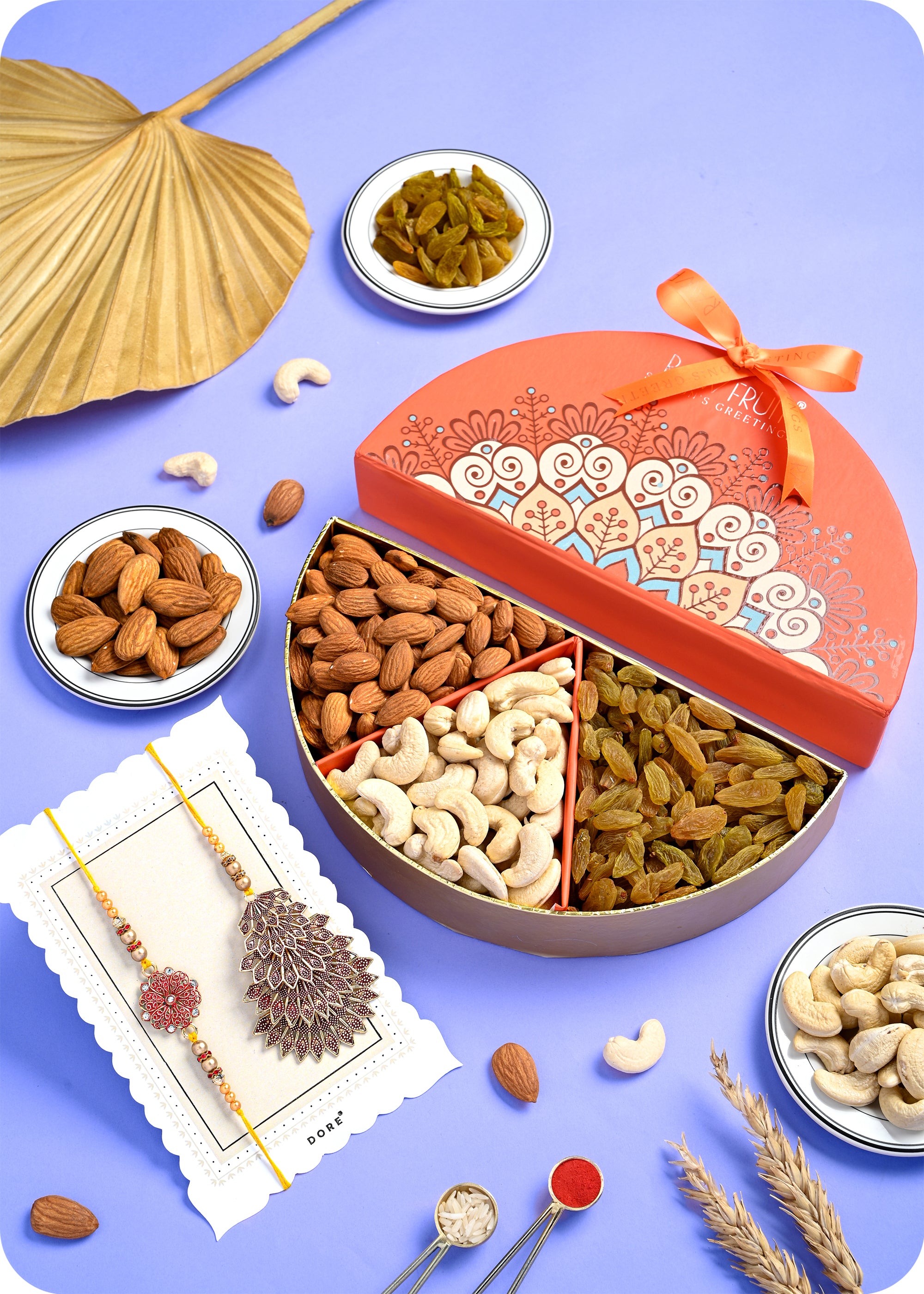 Rakhi Gift for Brother with Dry Fruits