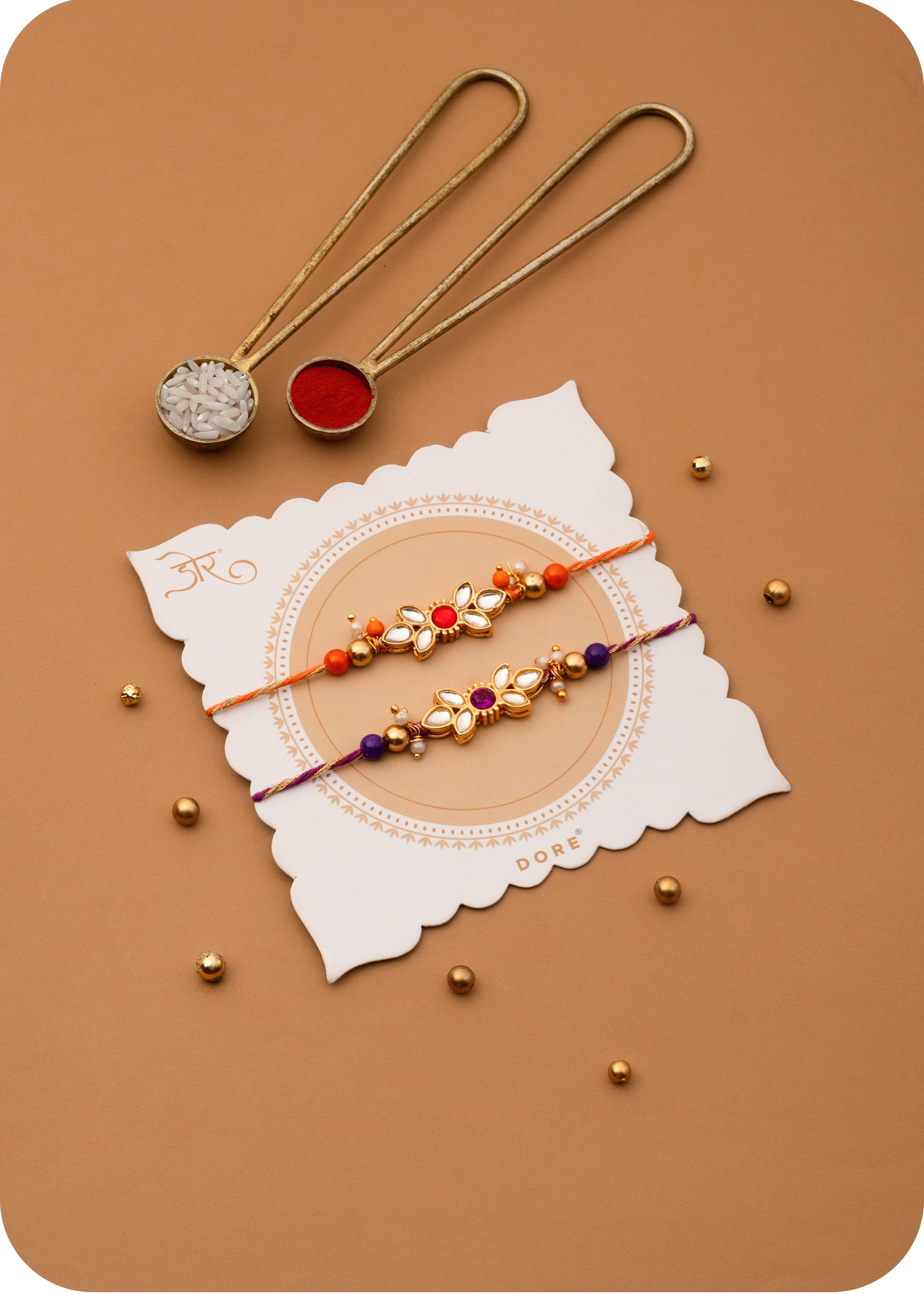 Courtyard Collection - 375 Grams Set of 3 Dry Fruits with Set of 2 Rakhi