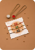 Courtyard Collection - 495 Grams Set of 4 Dry Fruits with Set of 3 Rakhi