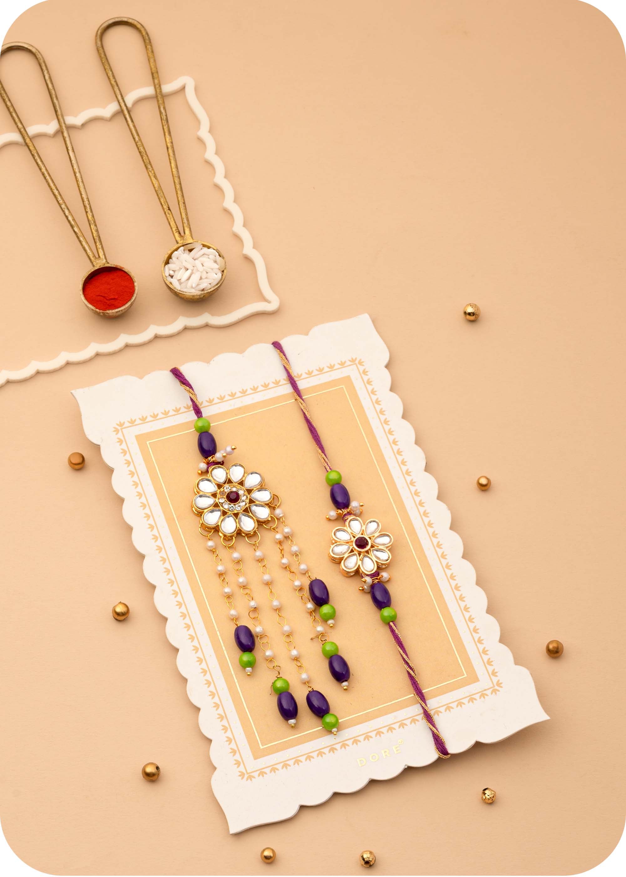 Sweet Celebrations: Kaju Katli with Bhaiya Bhabhi Rakhi Set