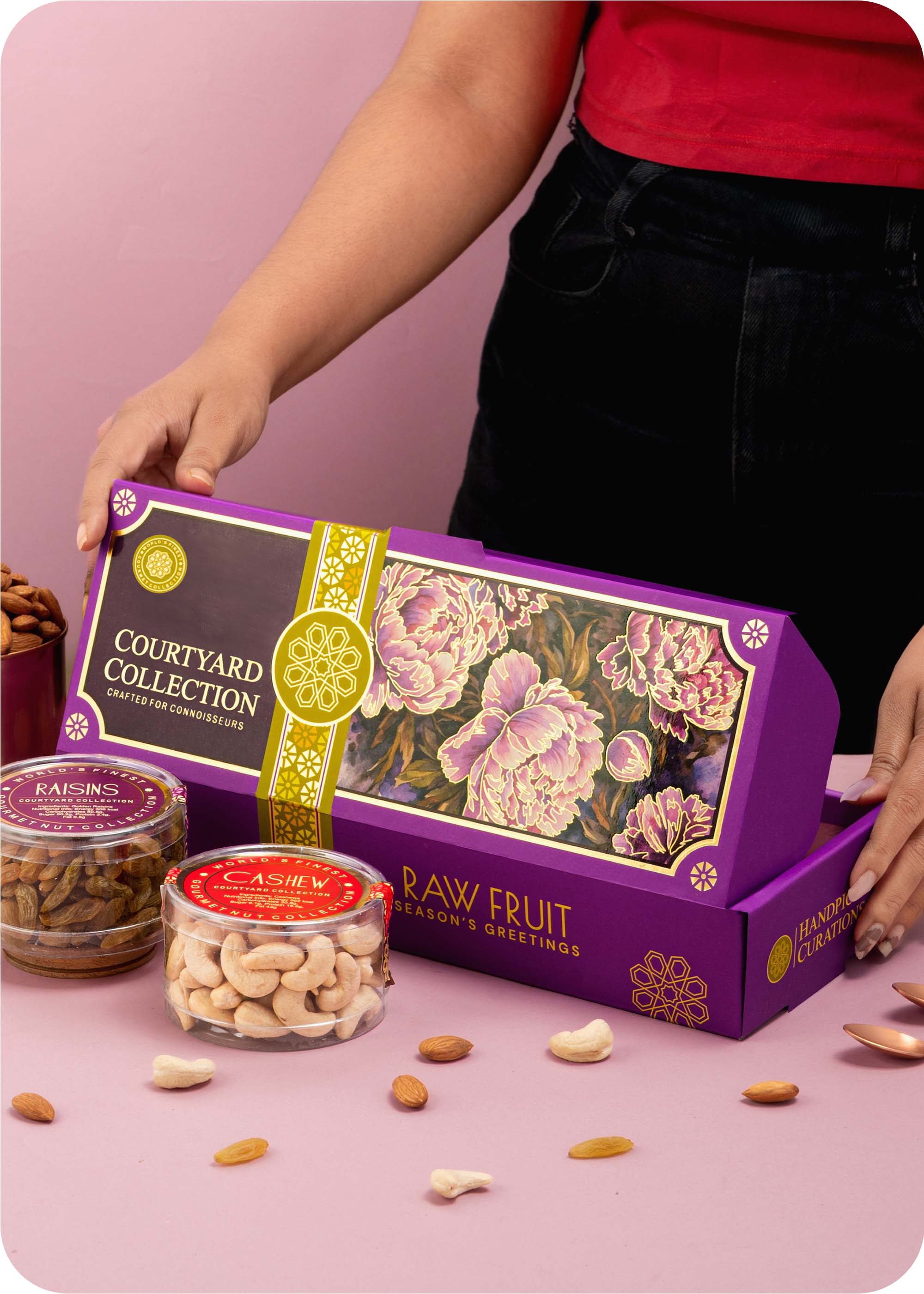 Rakhi Gift Box: Dry Fruits with Rakhi Set of 2