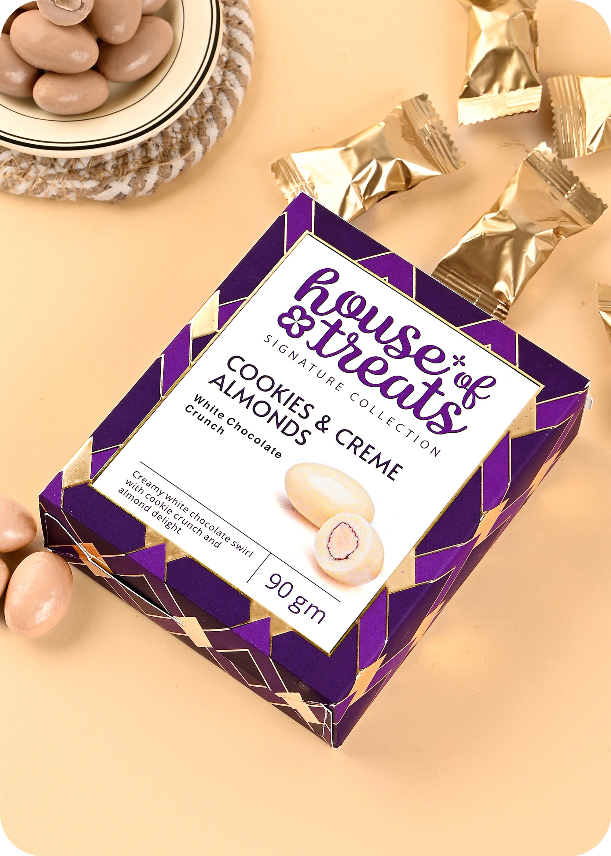 Cookies & Creme Almonds Chocolate Pack with Rakhi