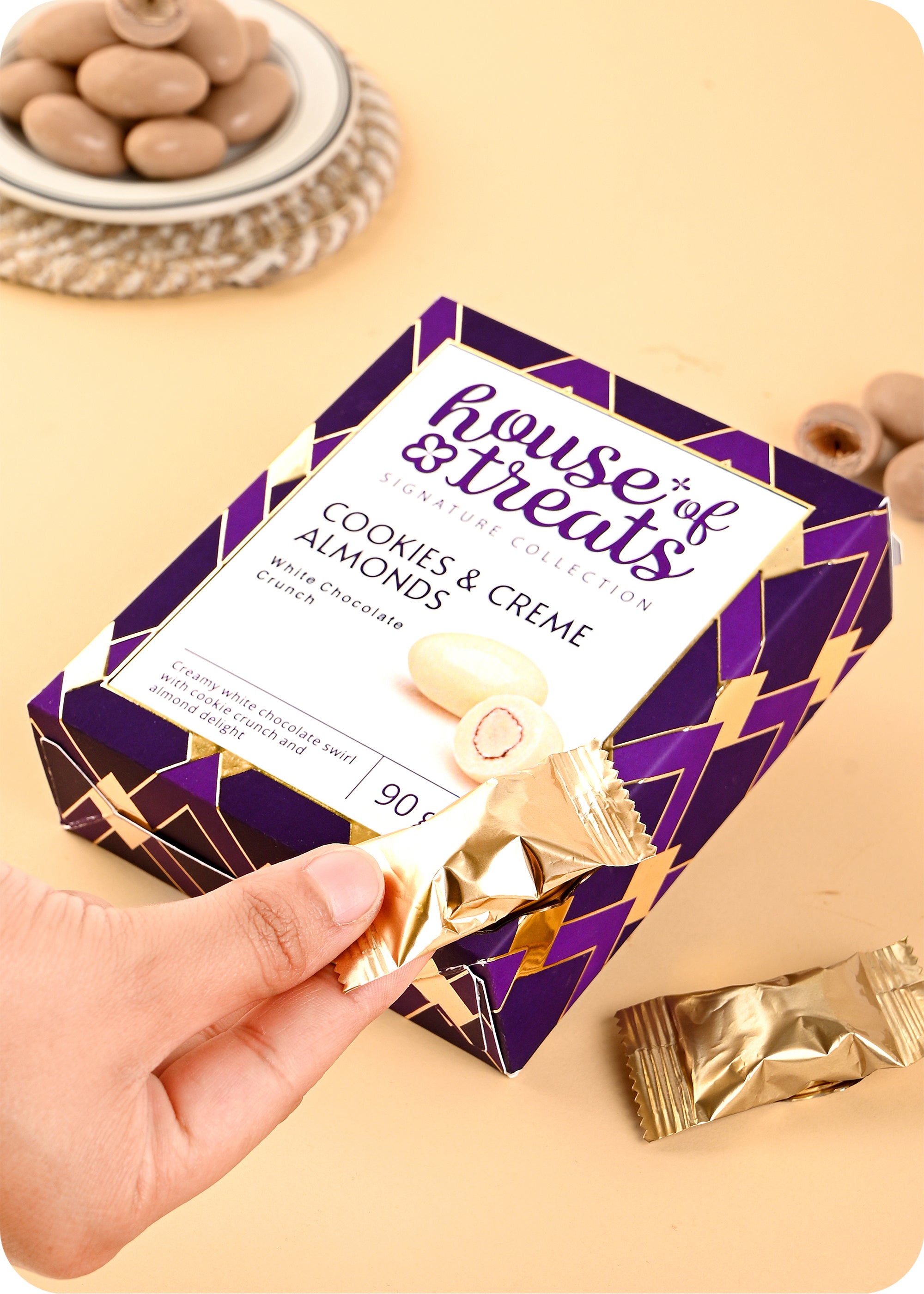 Cookies & Creme Almonds Chocolate Pack with Rakhi