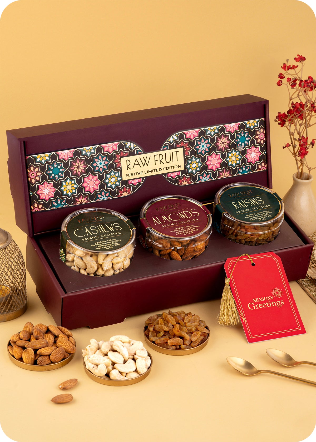 Diwali Dry Fruits Gift Set Cashews, Almonds & Raisins