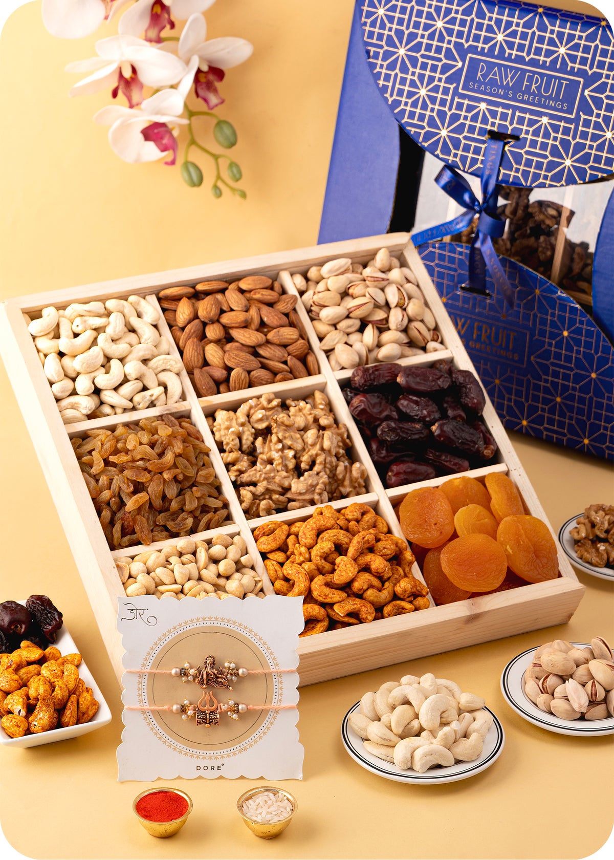 Rakhi for Brother Set of 2 with Dry Fruits