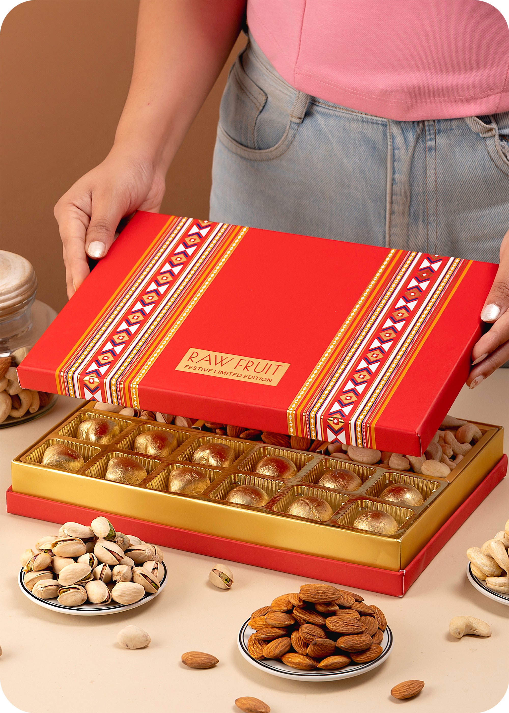 Diwali Sweets Gift Pack : Artisanal Ladoo and Dry Fruits