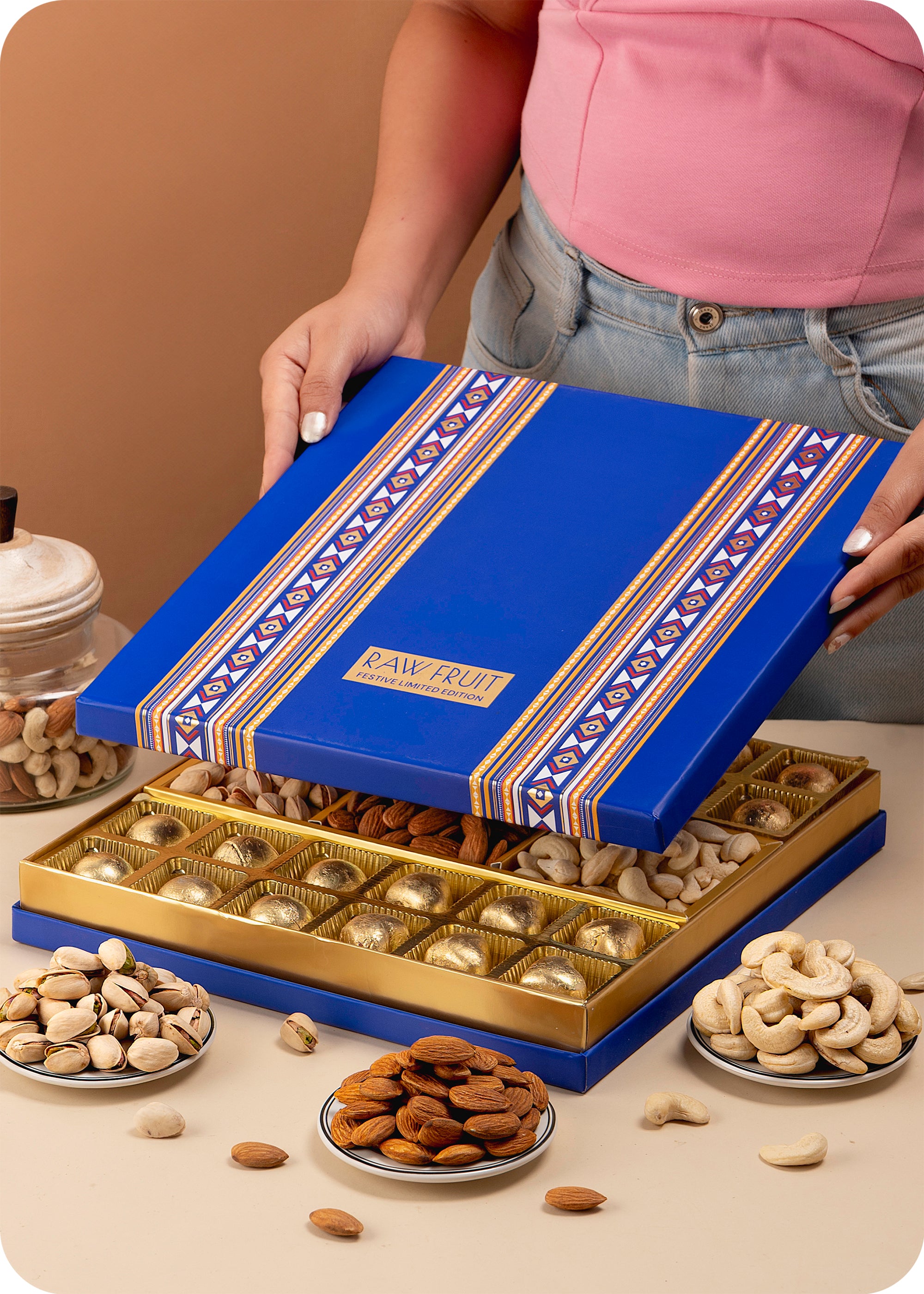 Diwali Sweets Gift Pack : Pack of 24 Assorted Sweets and Dry Fruits
