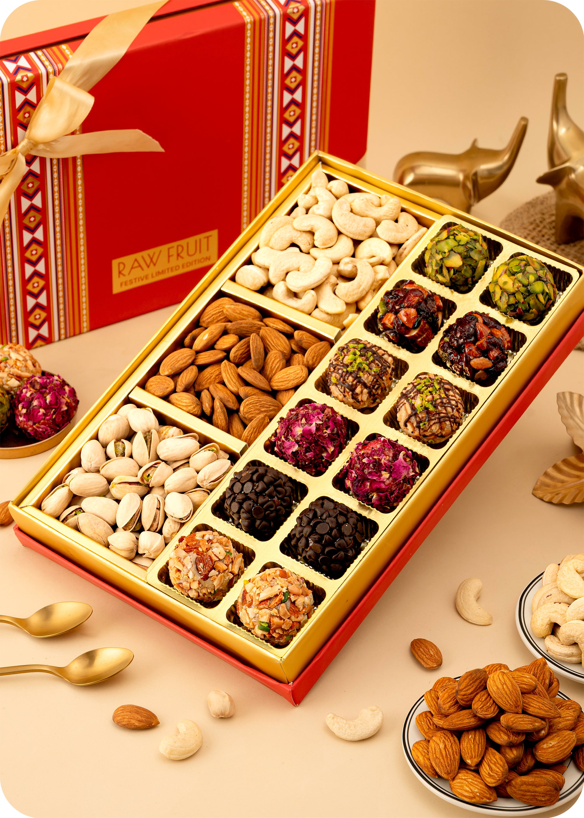 Diwali Sweets Gift Pack : Artisanal Ladoo and Dry Fruits